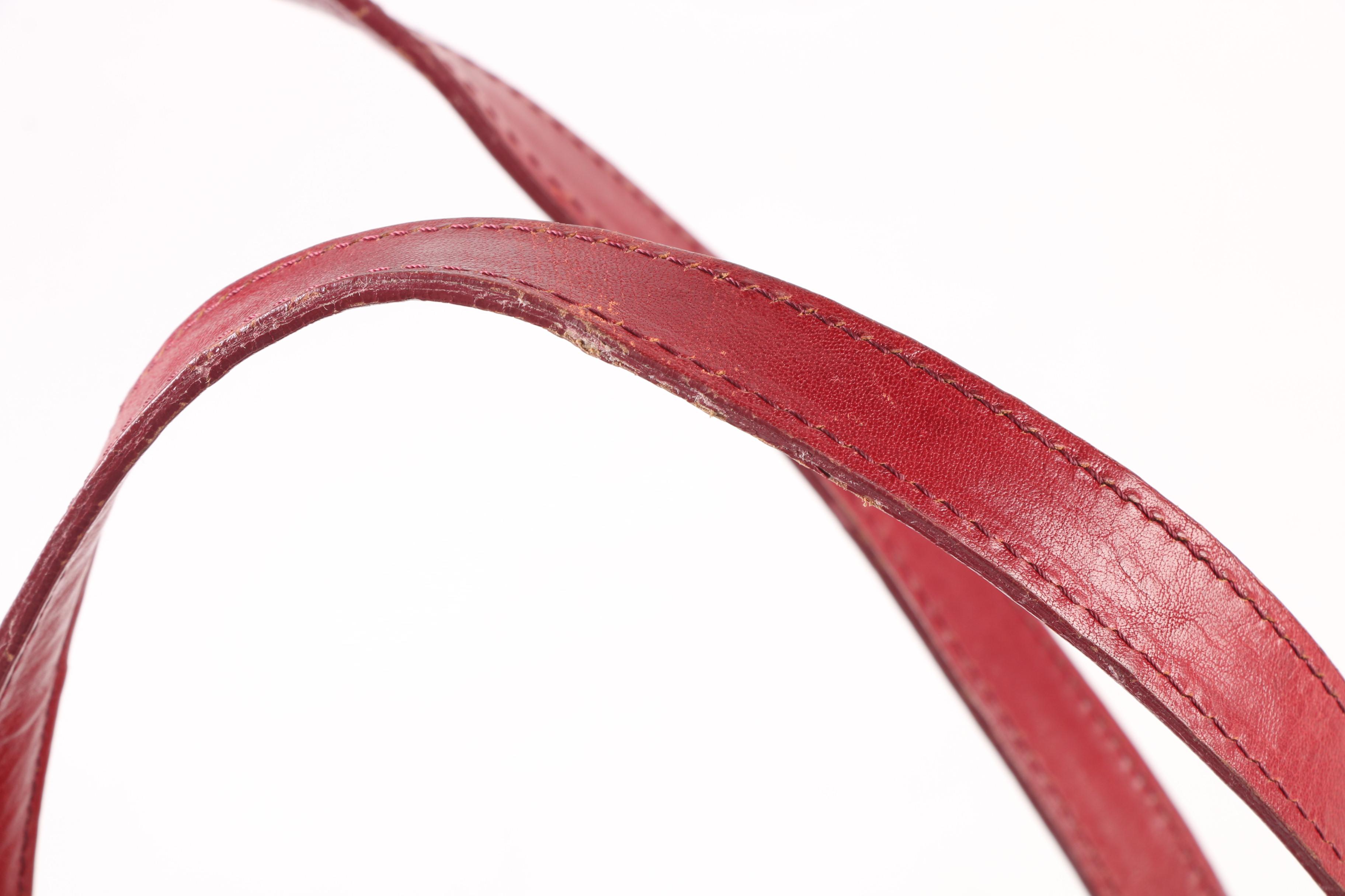 Valentina Red Leather Tote with Tory Burch Black Leather Zipper Pouch