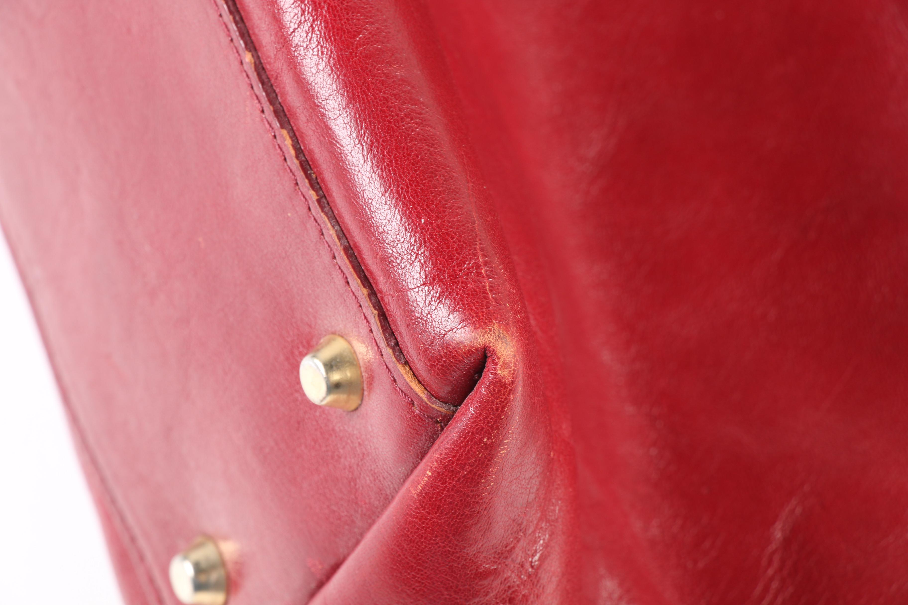 Valentina Red Leather Tote with Tory Burch Black Leather Zipper Pouch