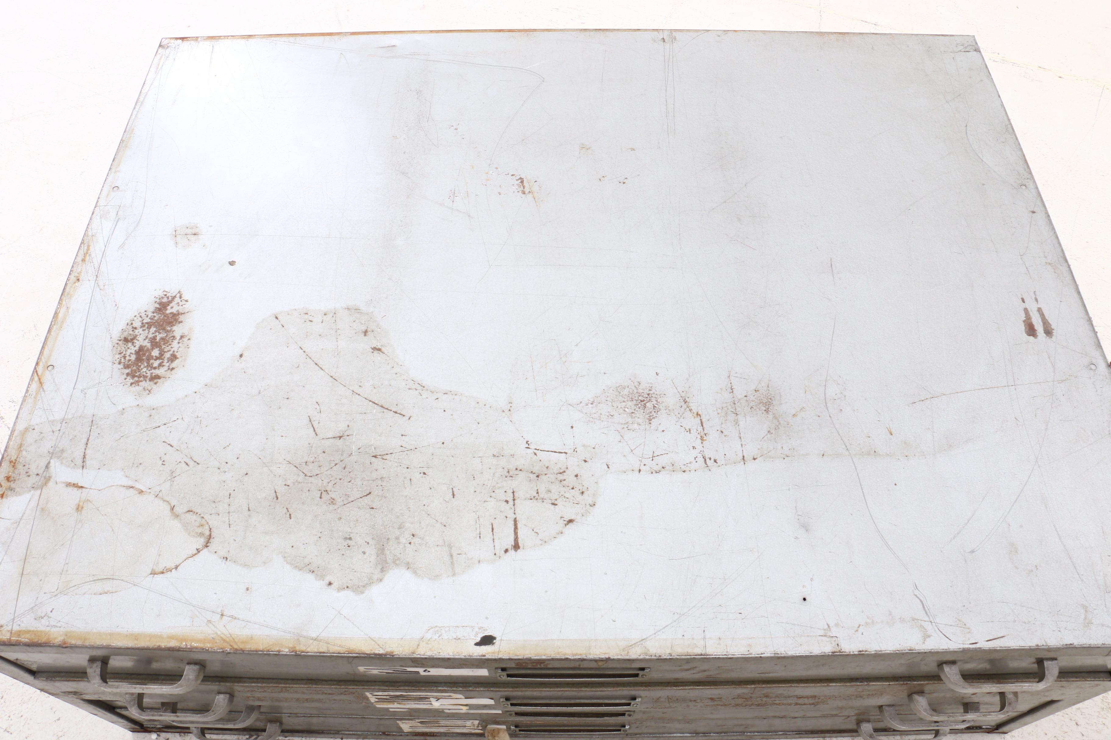 Vintage Map Cabinet with Assorted Vintage Prints