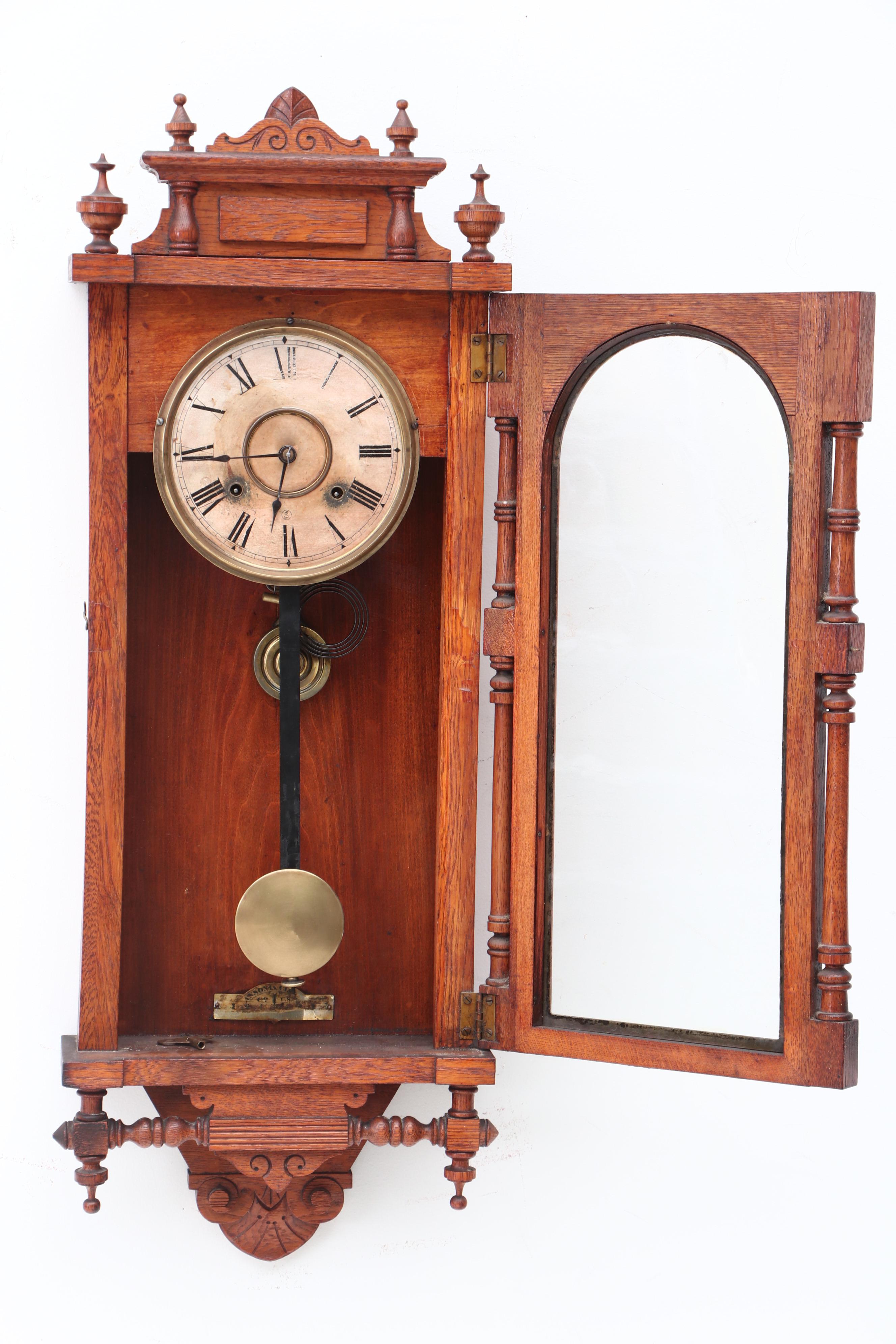 Ansonia "Queen Elizabeth" Oak Clock, Late 19th Century