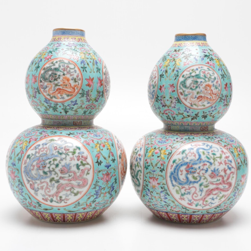 Chinese Ceramic Double-Gourd Vases