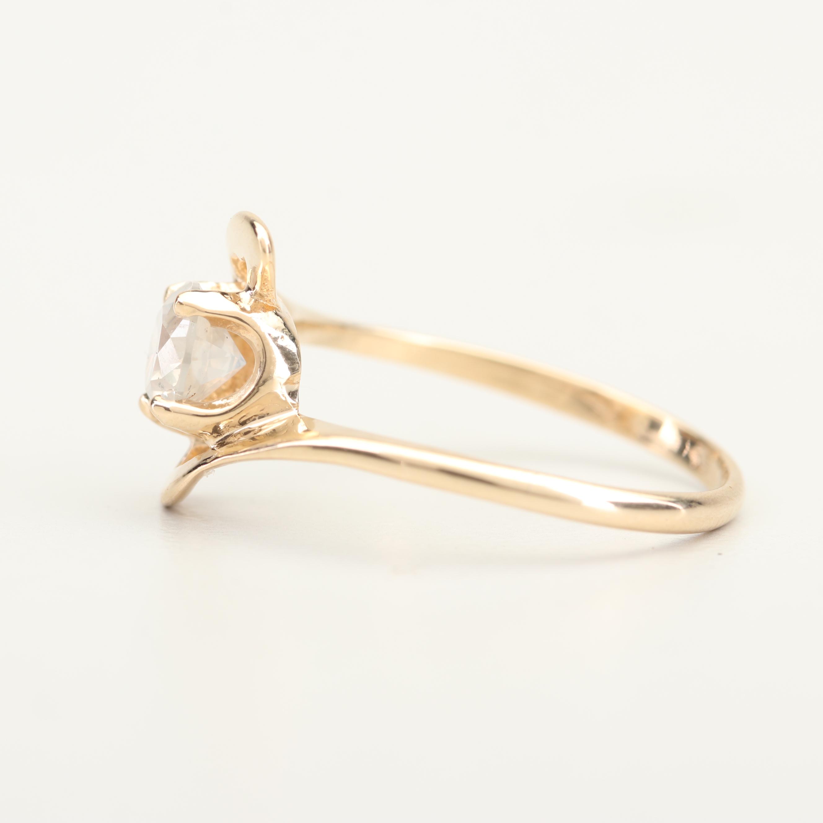 10K Yellow Gold Diamond Bypass Ring