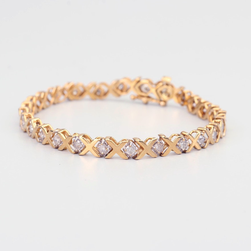 10K Yellow Gold 2.00 CTW Diamond Bracelet