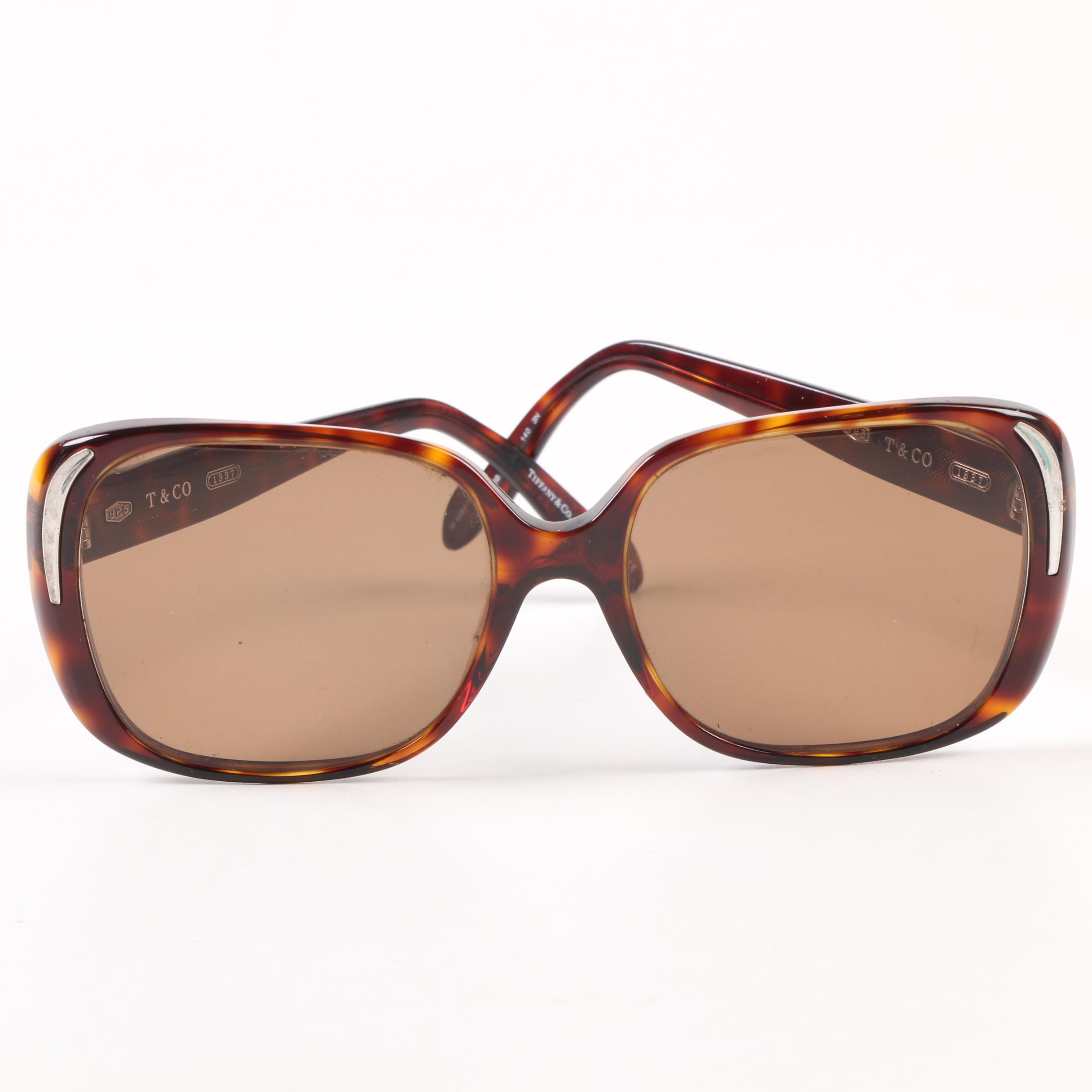 Tiffany & Co. 4084-G Havana Sunglasses with Sterling Silver Accents