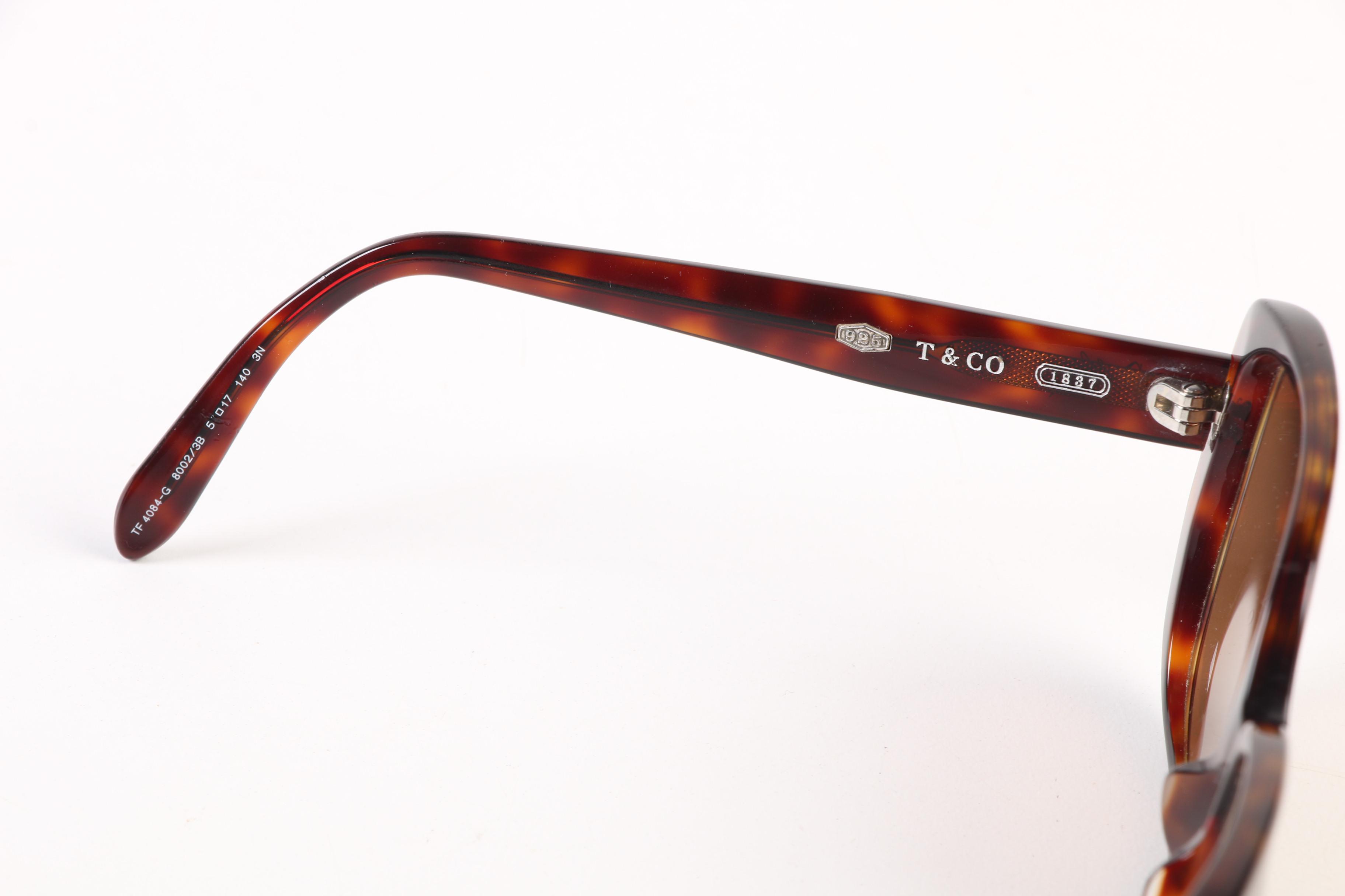 Tiffany & Co. 4084-G Havana Sunglasses with Sterling Silver Accents