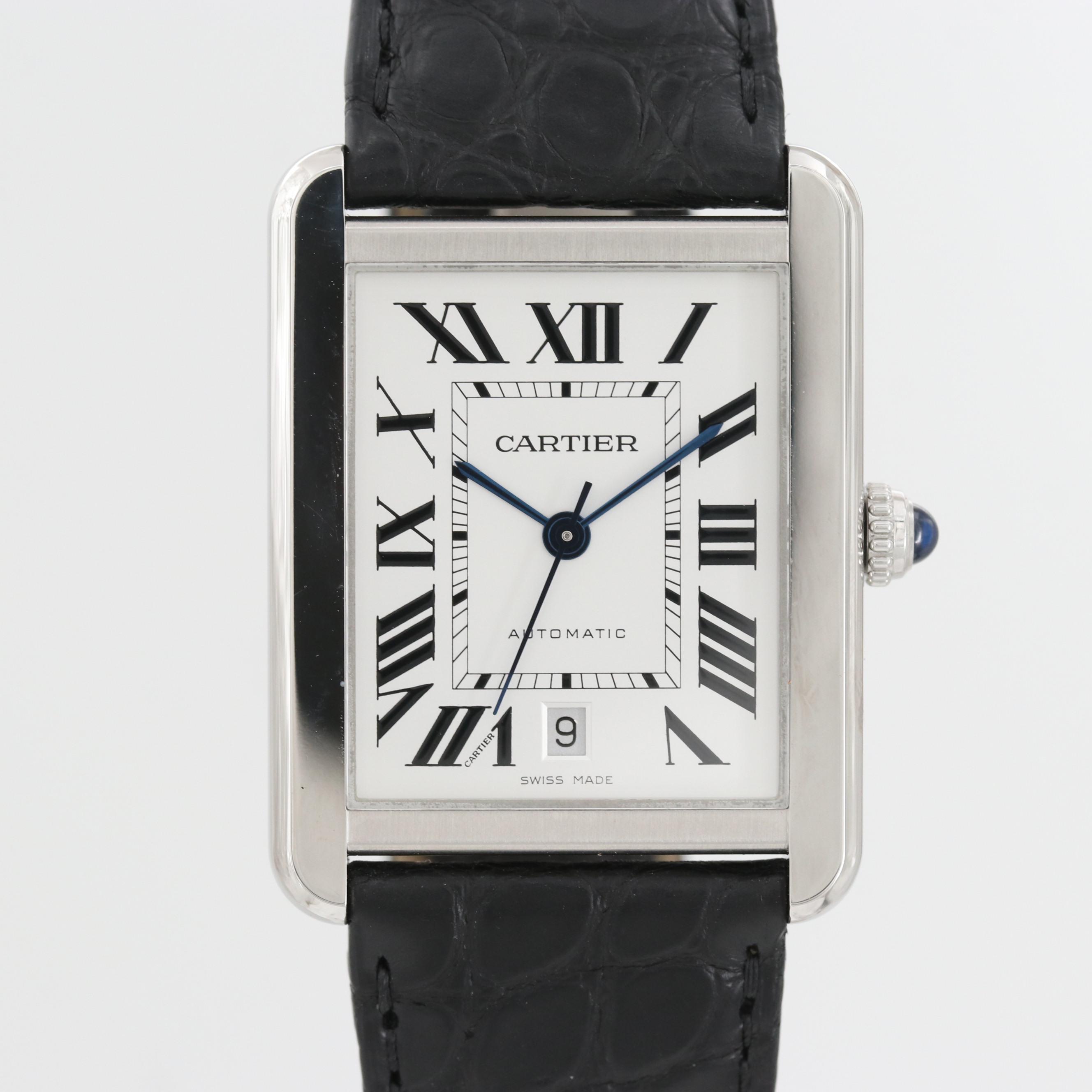 Cartier Tank Solo XL Stainless Steel Automatic Watch, Circa 2014