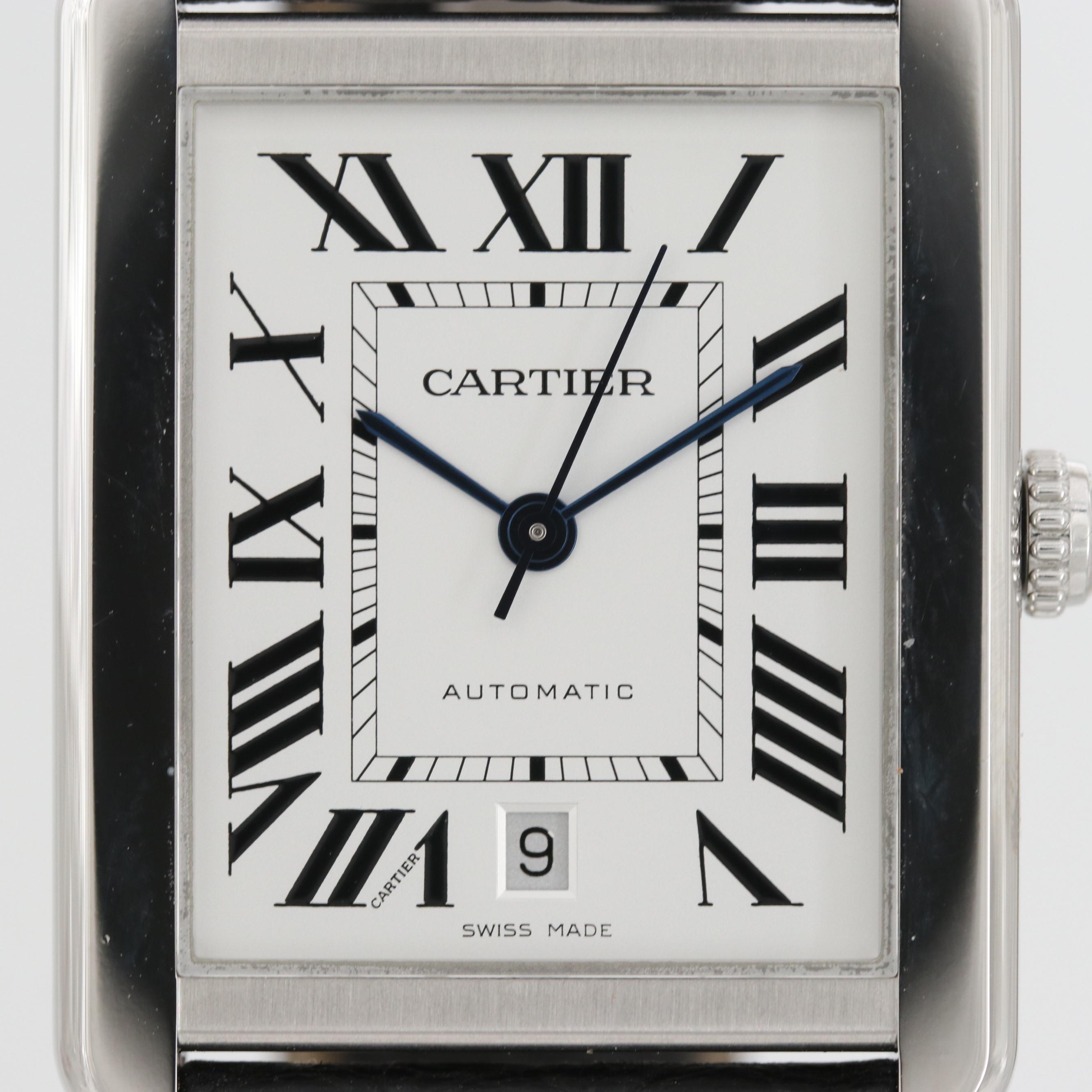 Cartier Tank Solo XL Stainless Steel Automatic Watch, Circa 2014