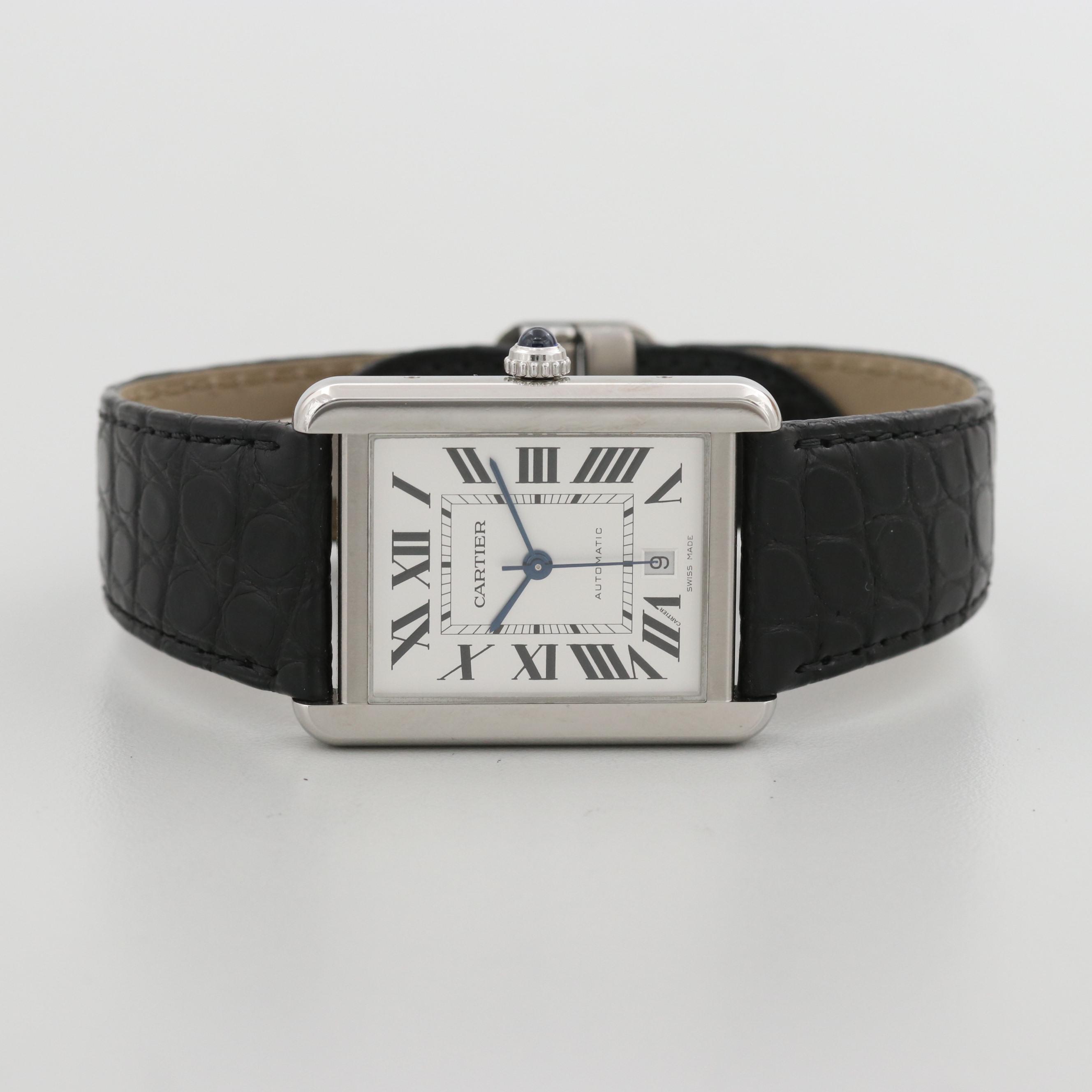 Cartier Tank Solo XL Stainless Steel Automatic Watch, Circa 2014