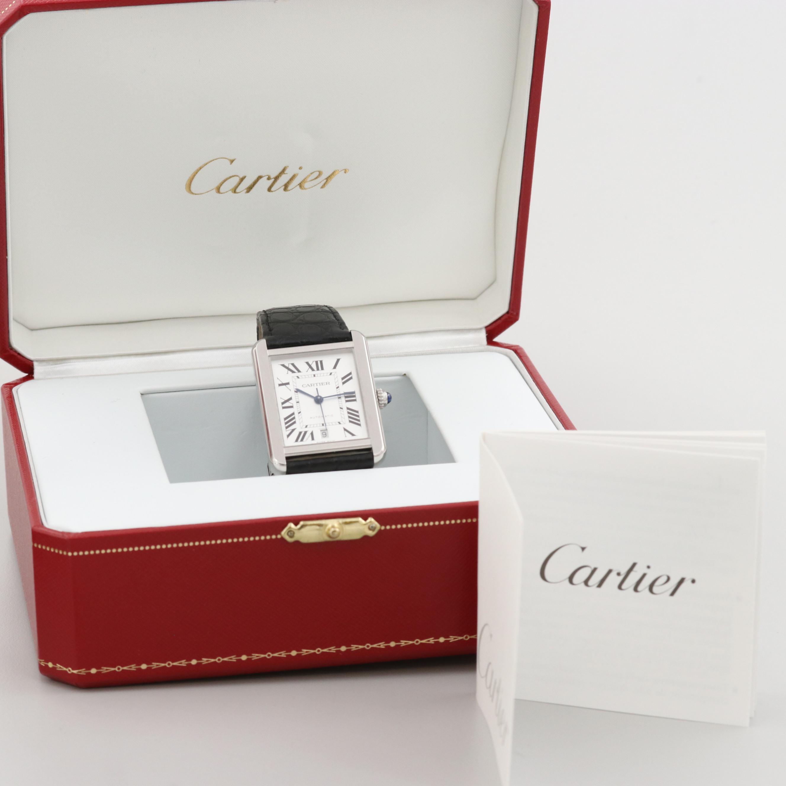Cartier Tank Solo XL Stainless Steel Automatic Watch, Circa 2014
