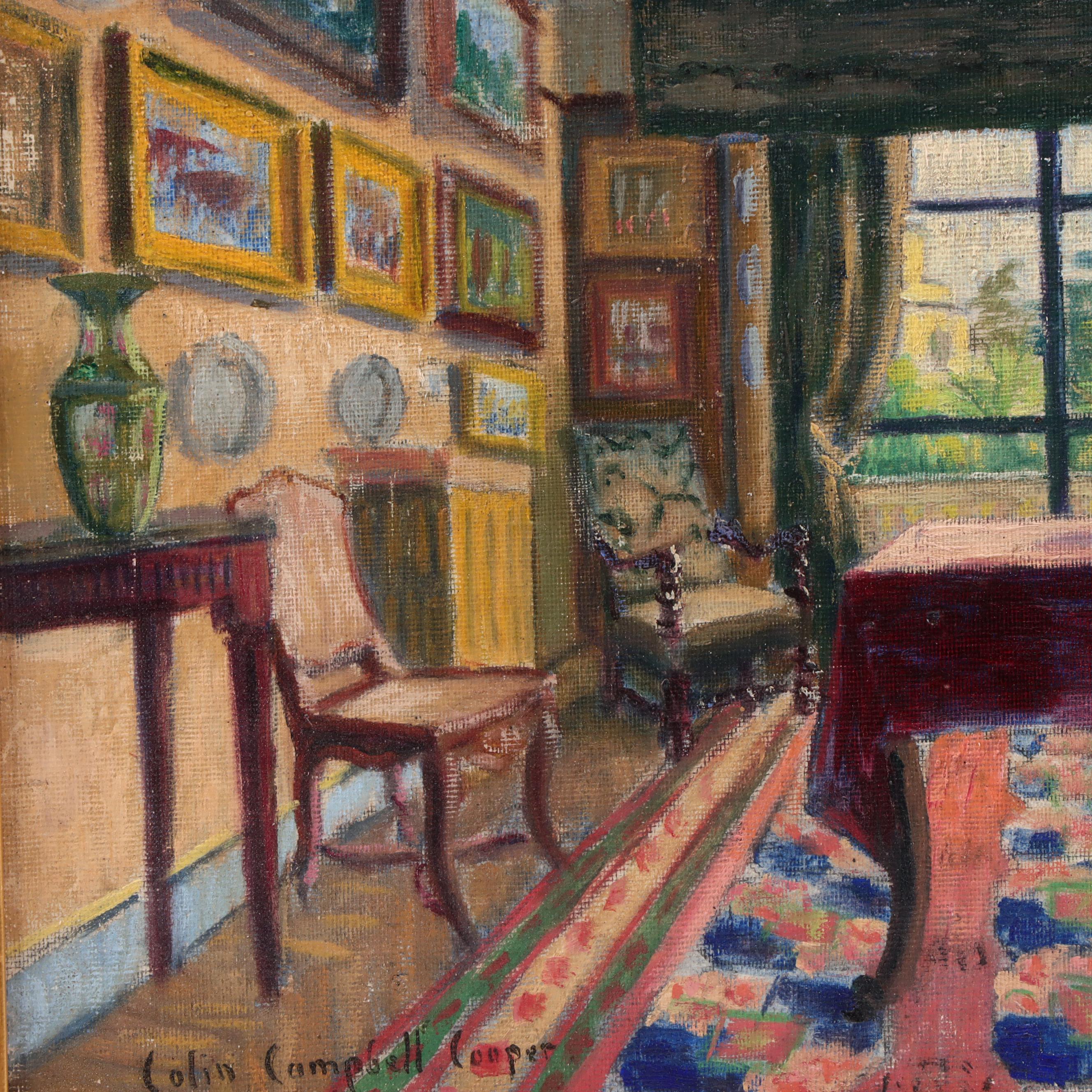 Colin Cambpell Cooper Oil Painting of Interior Scene