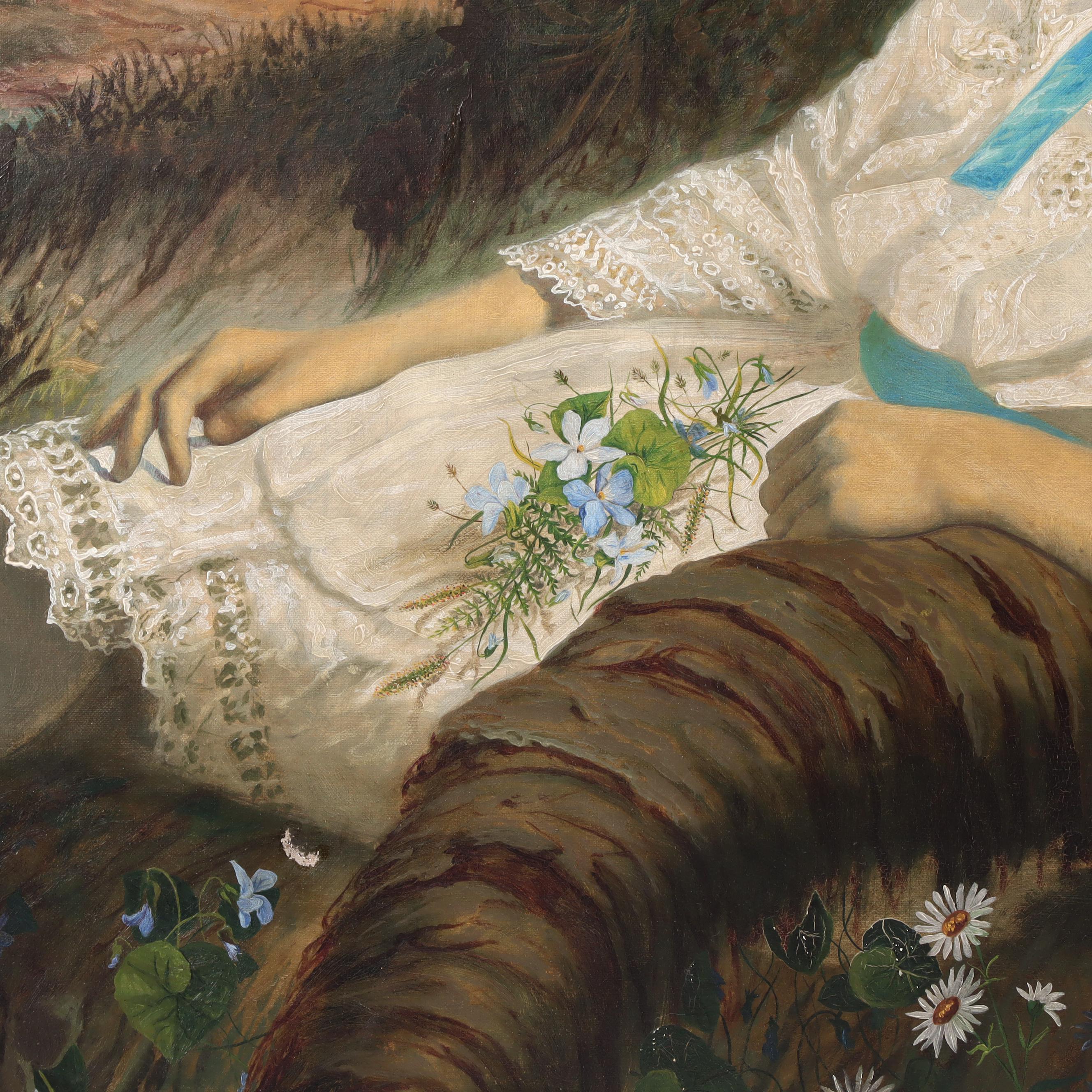 John Antrobus 1885 Children's Double Portrait Oil Painting