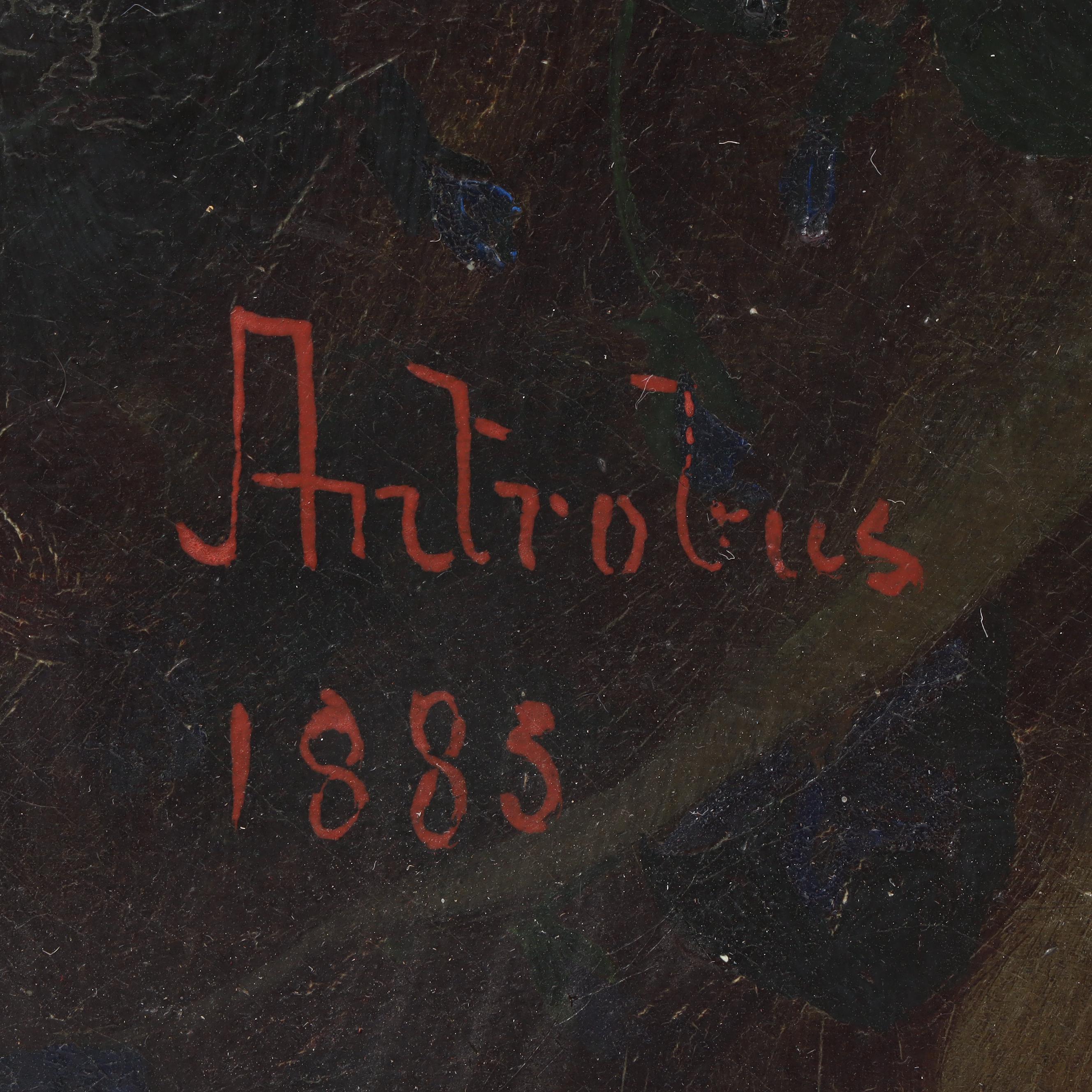 John Antrobus 1885 Children's Double Portrait Oil Painting