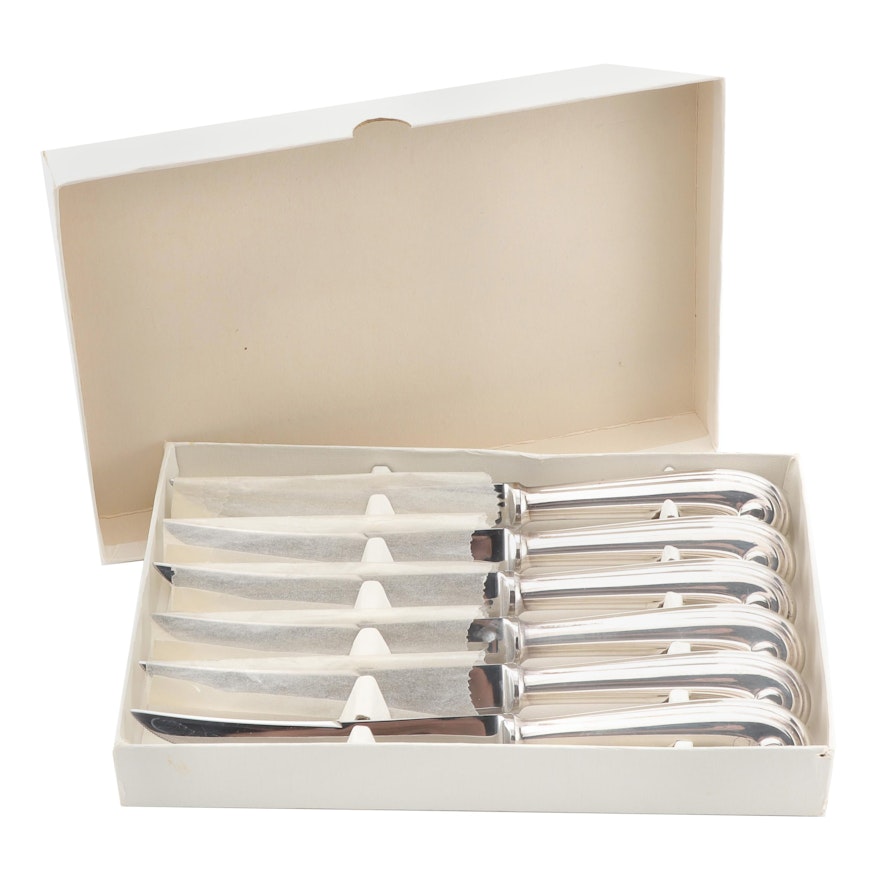 Gentry Steak Knives with Silver Plate Handles