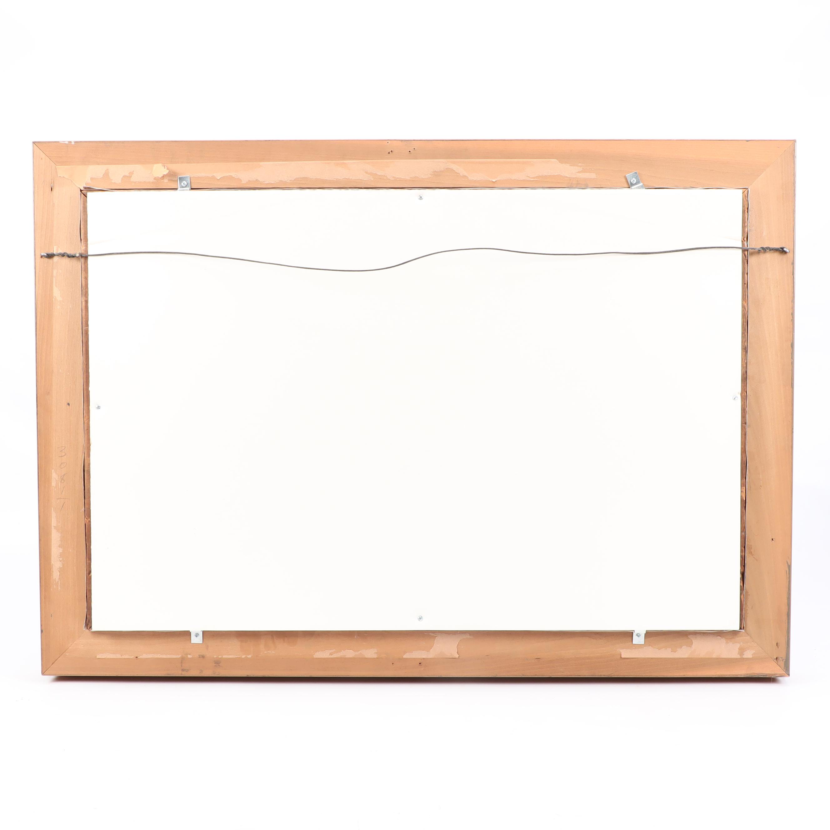 Lewis Henry Meakin Oil Painting of Landscape with Distant Town