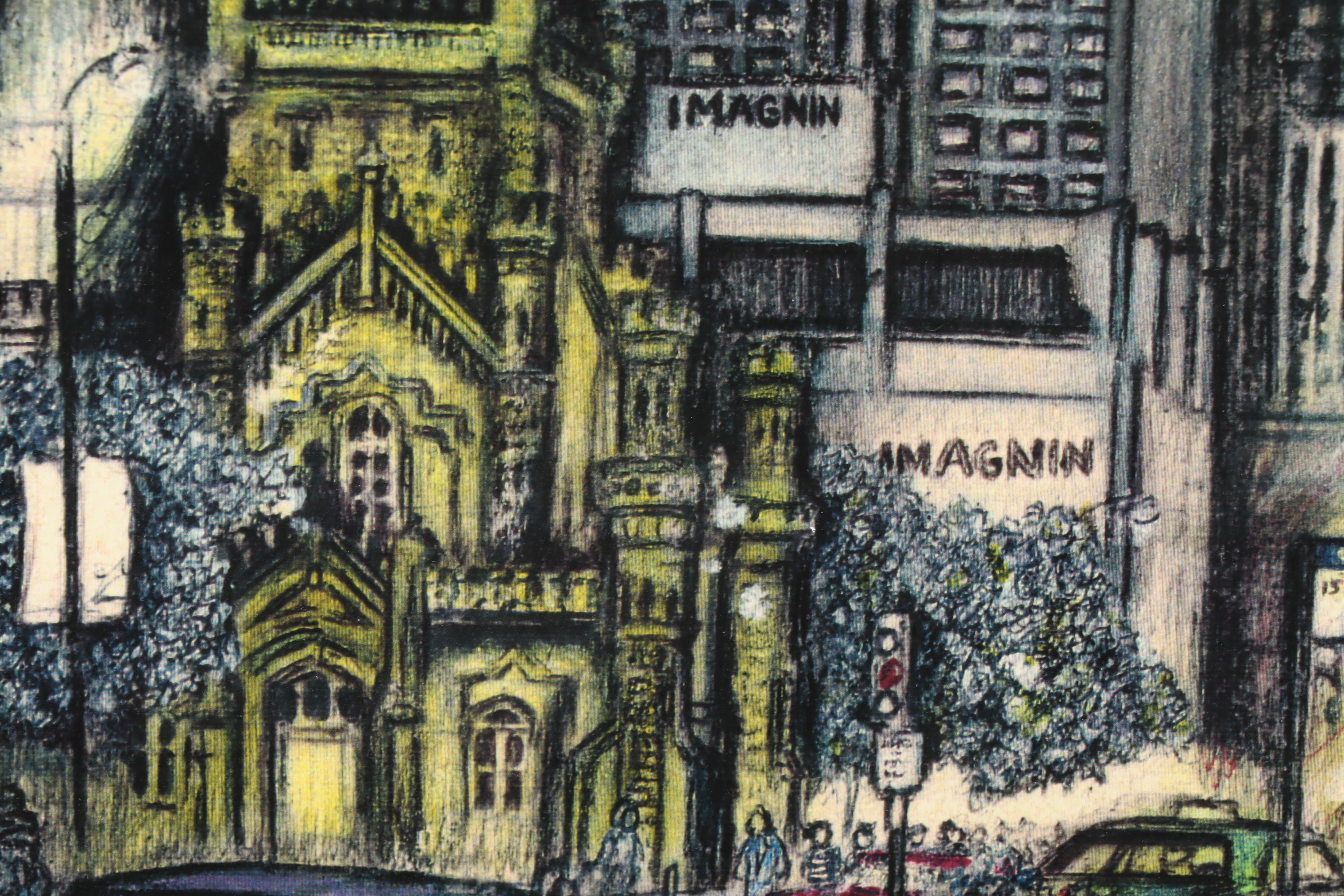 Ken Moriarty Photomechanical Print "Chicago and Michigan Ave View"