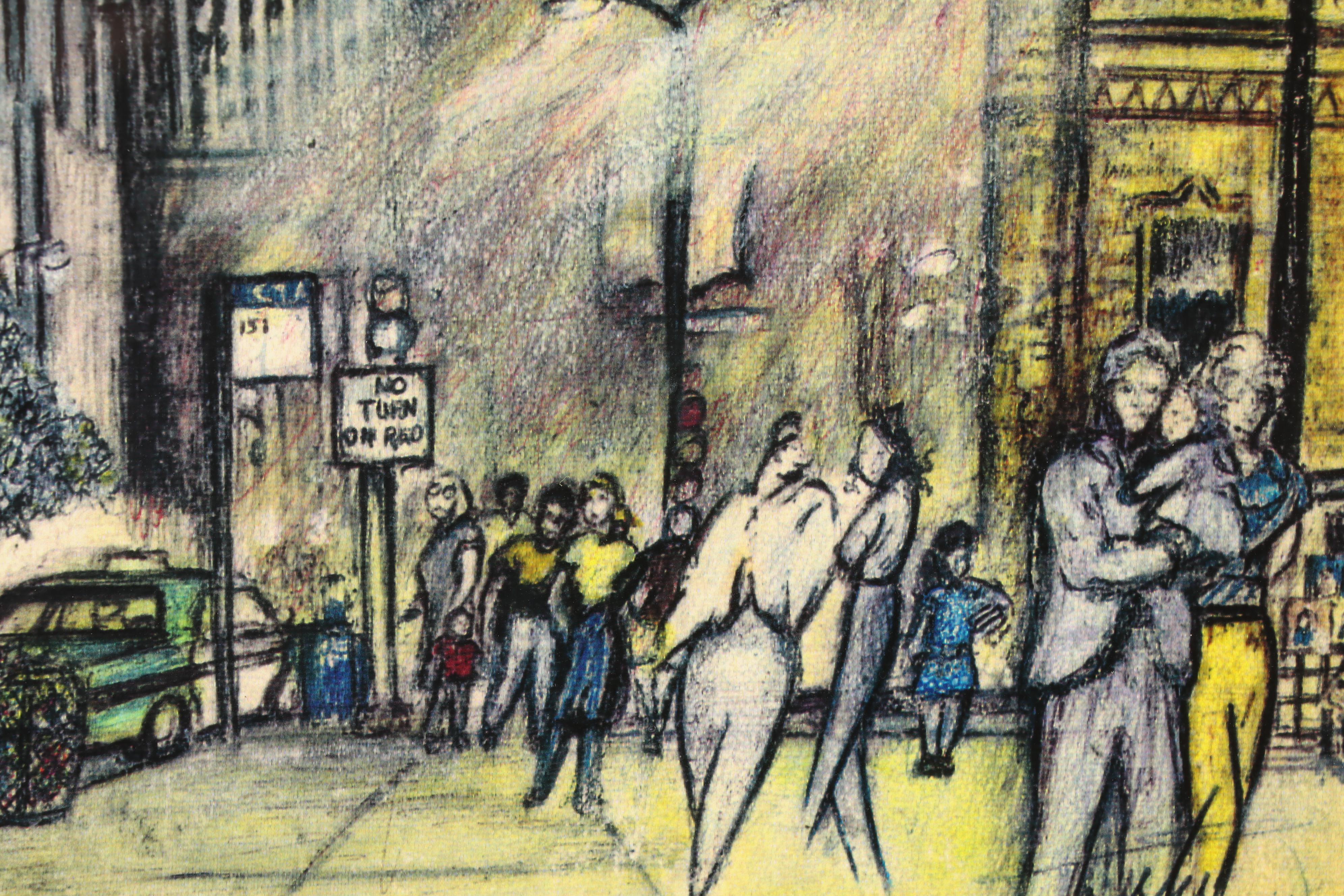 Ken Moriarty Photomechanical Print "Chicago and Michigan Ave View"