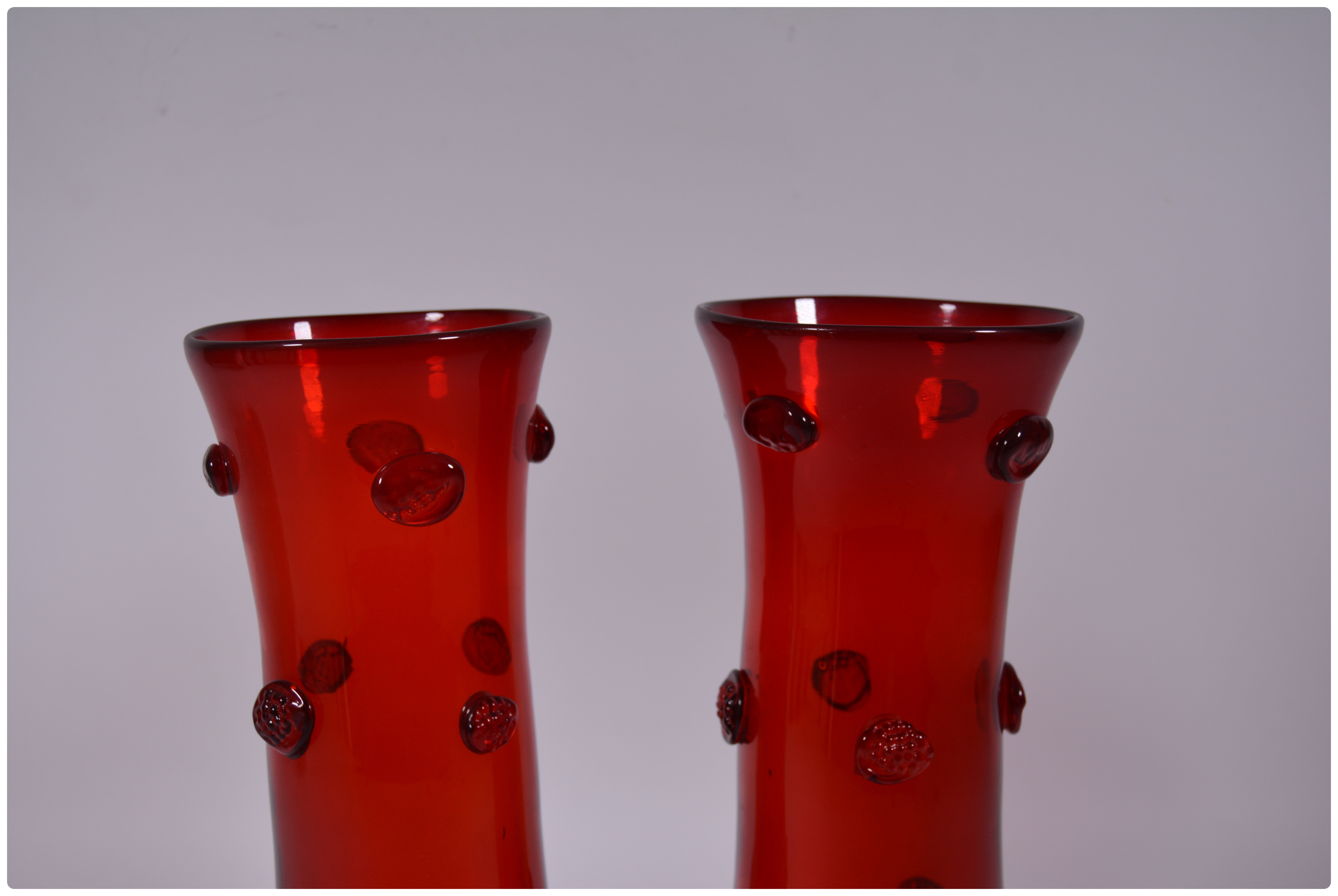 Red Art Glass Vases
