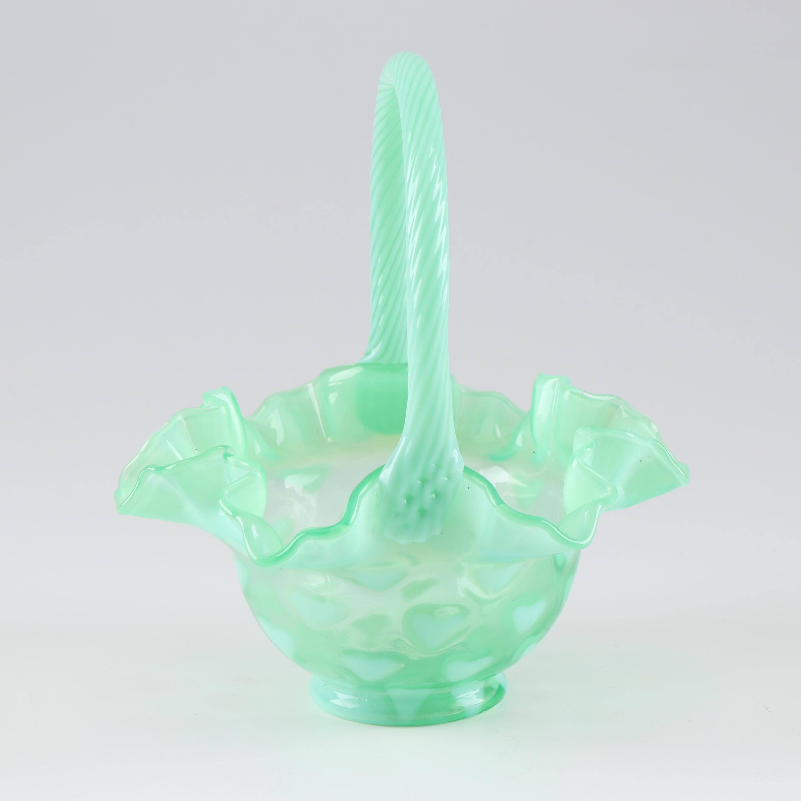 Fenton Hand Painted and Heart Decorative Glass Baskets