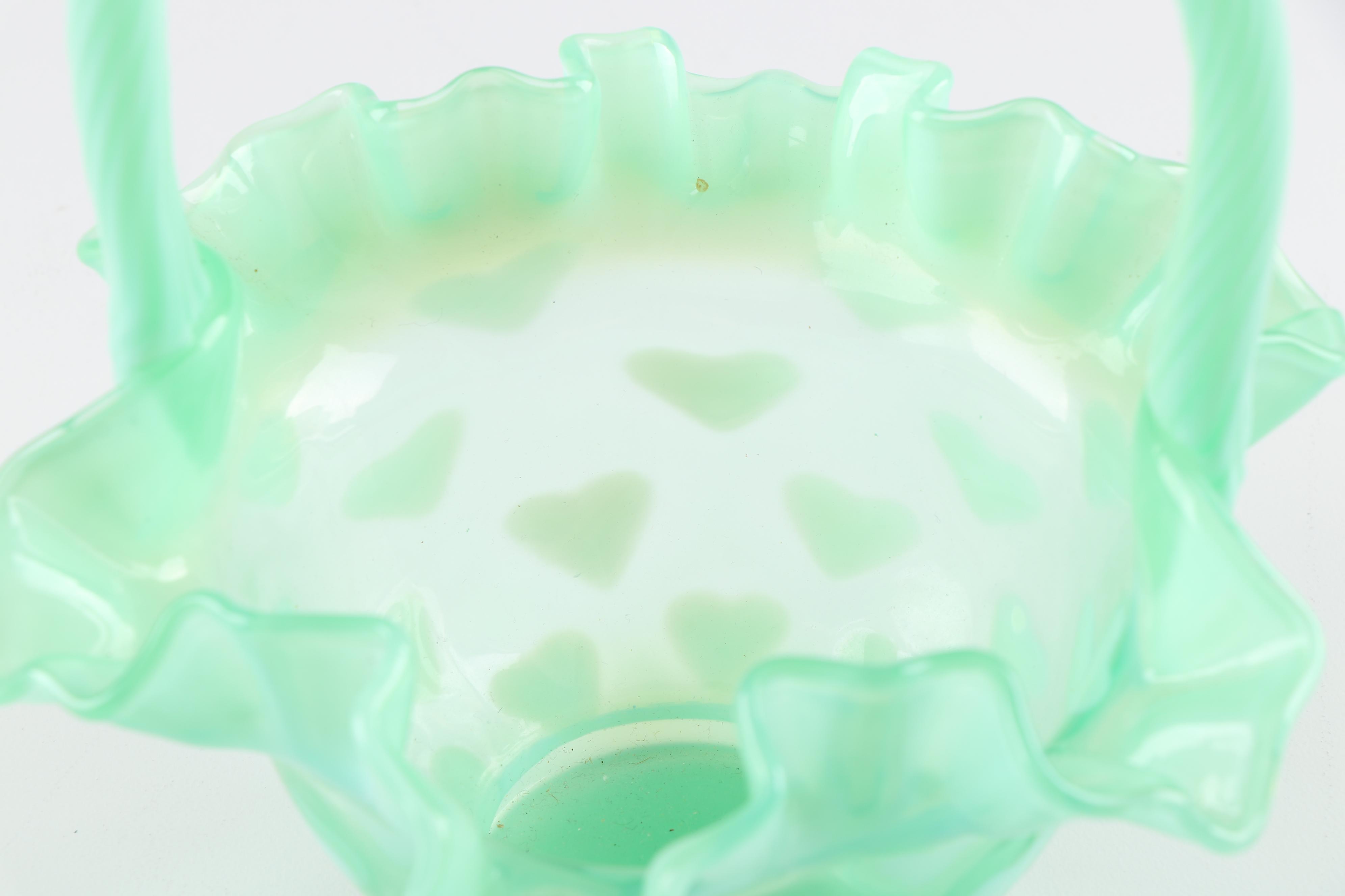 Fenton Hand Painted and Heart Decorative Glass Baskets