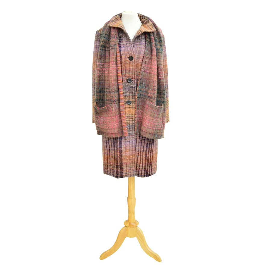 Missoni Orange Label Wool Knit Peacoat and Scarf