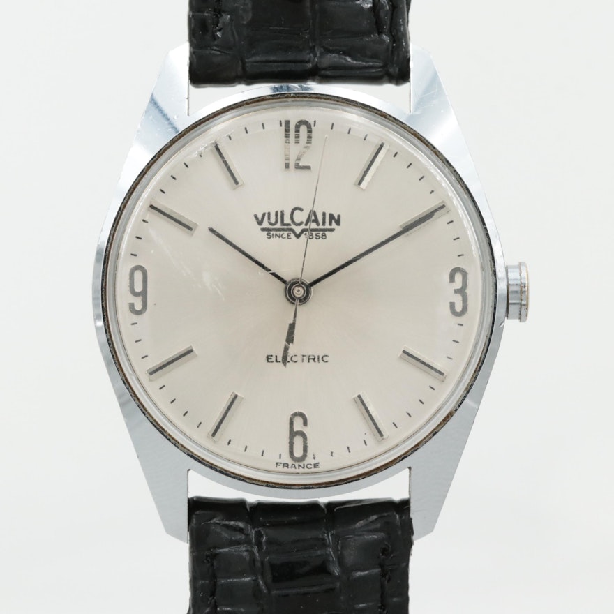 Vintage Vulcain Electric Silver Tone Wristwatch