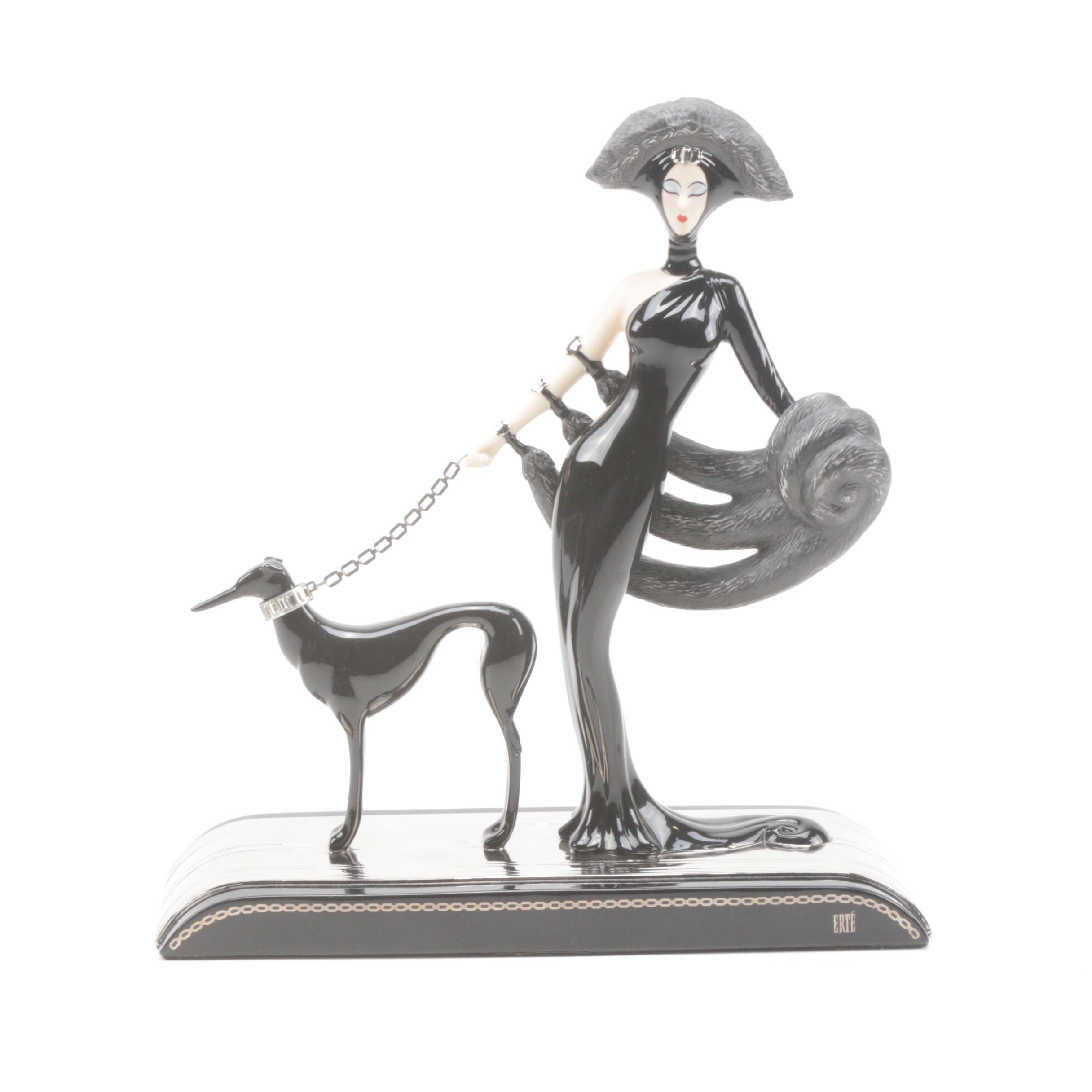 Franklin Mint House of Erte "Symphony in Black" Porcelain Figurine