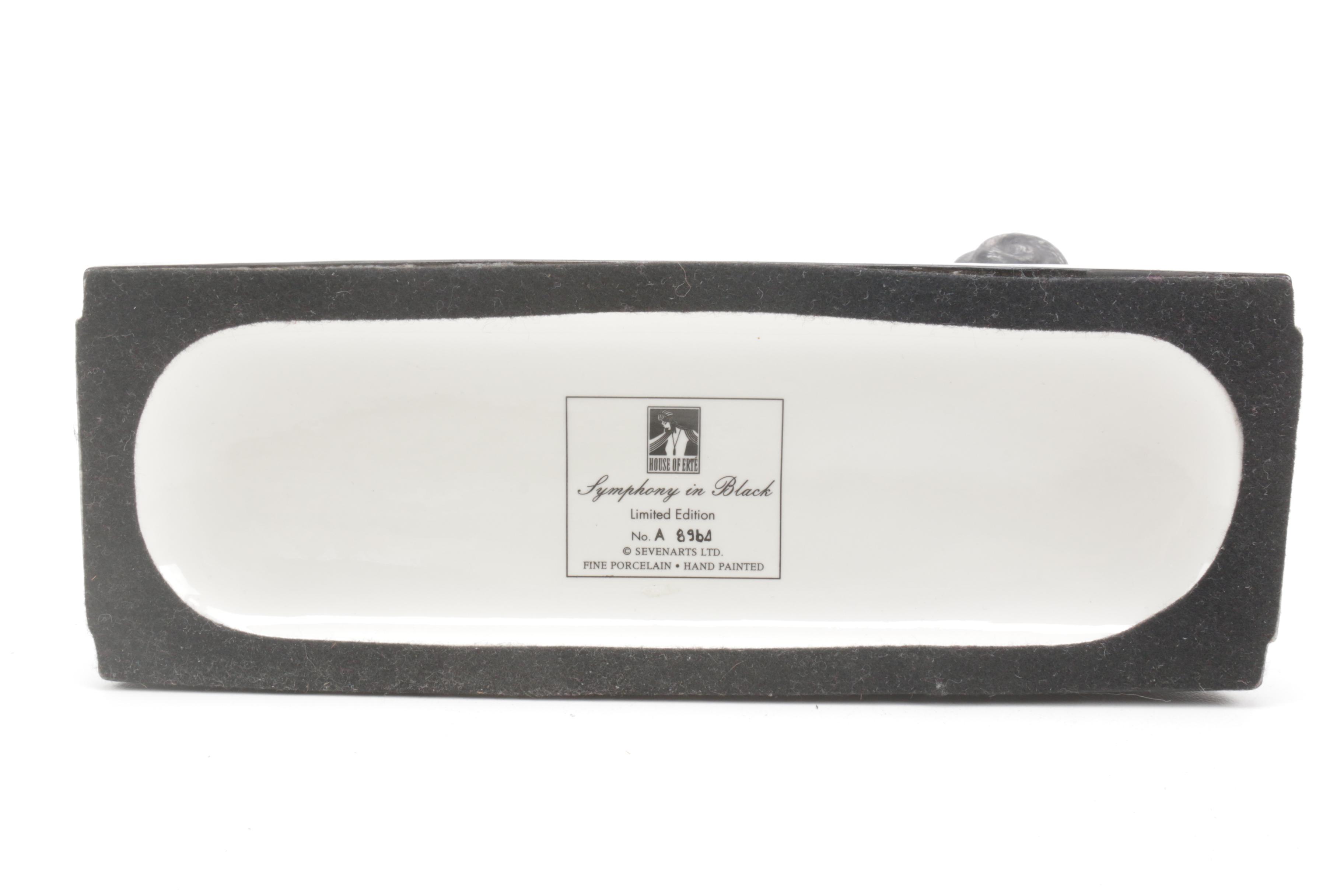 Franklin Mint House of Erte "Symphony in Black" Porcelain Figurine