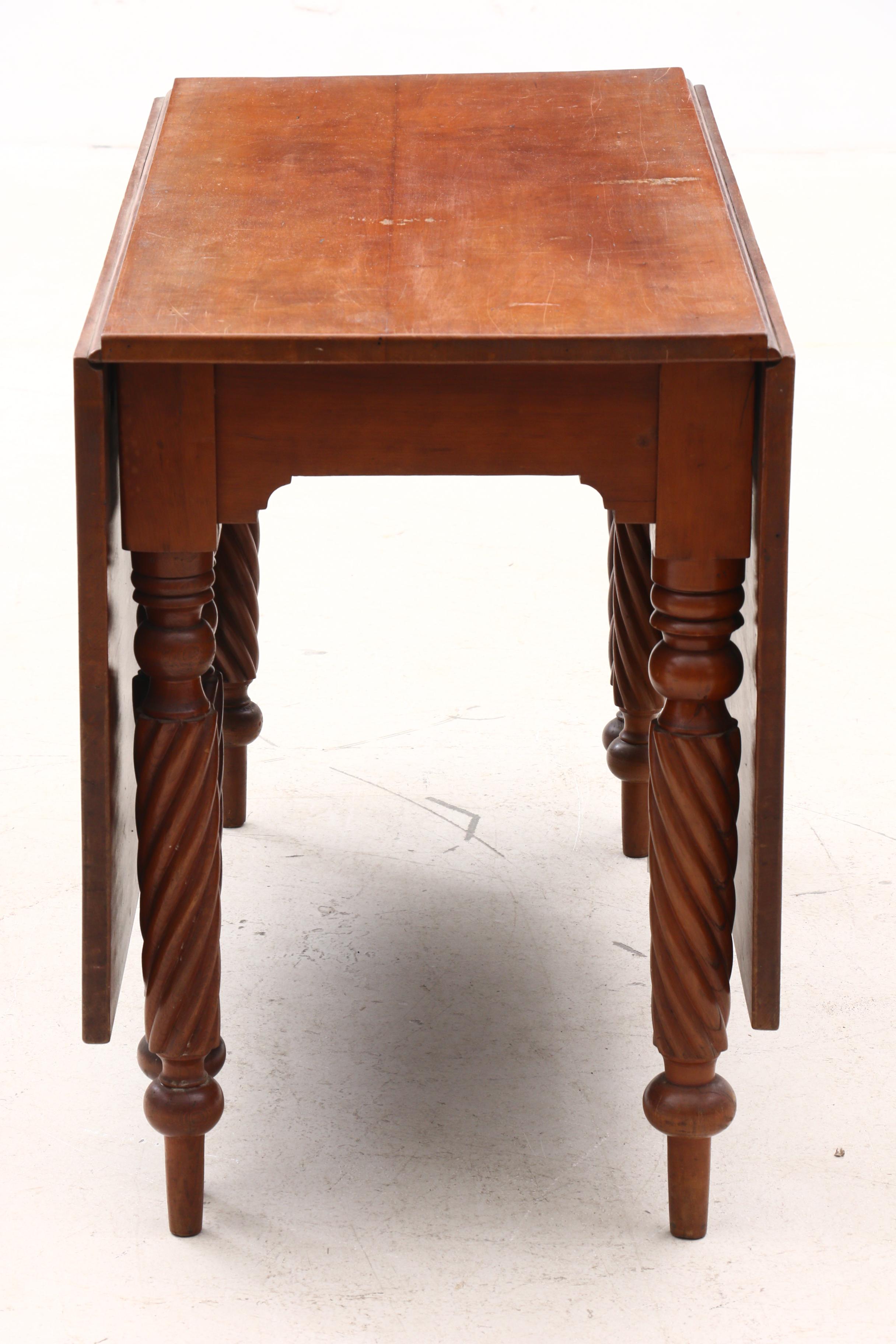 Rope-Leg Cherry Drop-Leaf Dining Table
