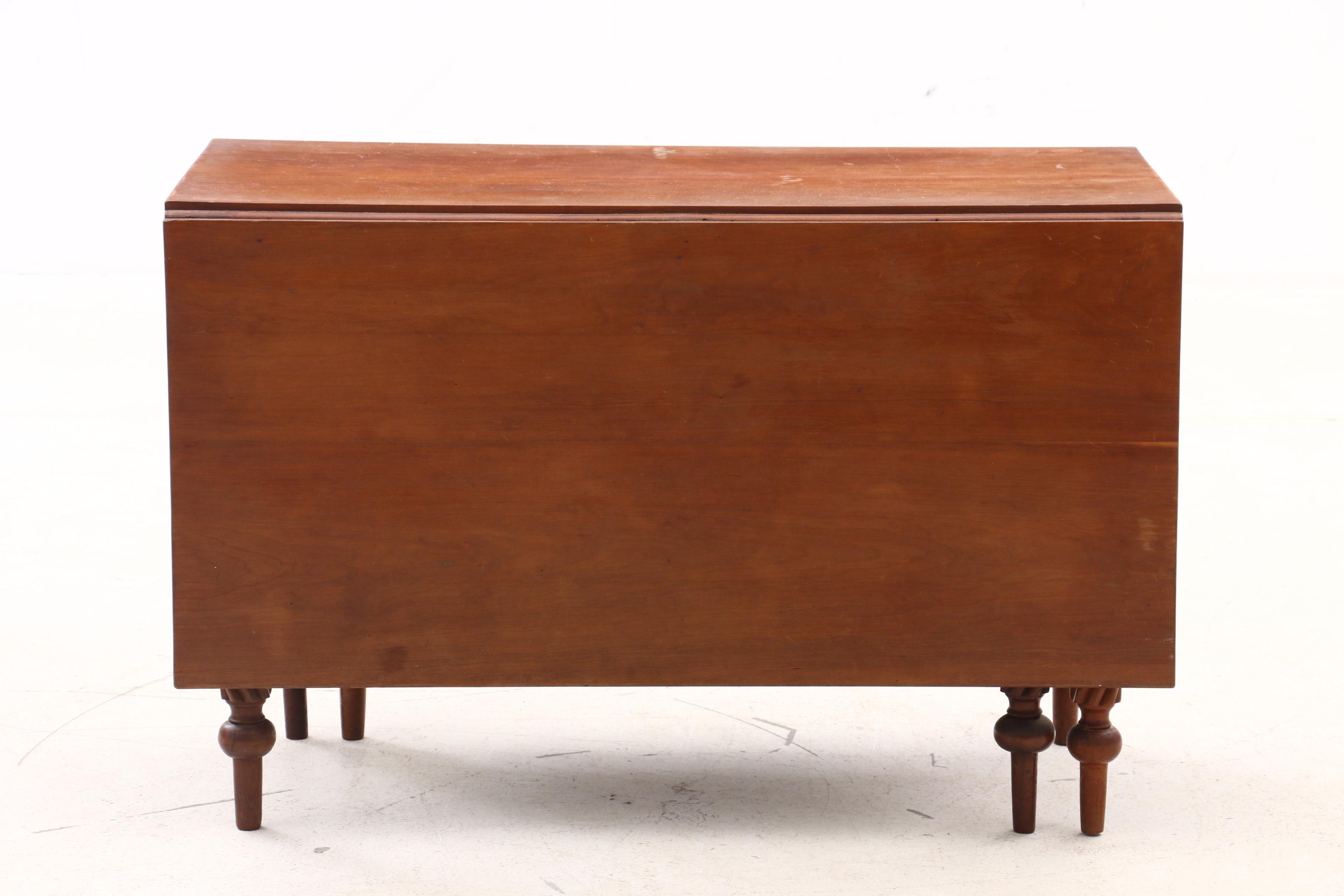 Rope-Leg Cherry Drop-Leaf Dining Table