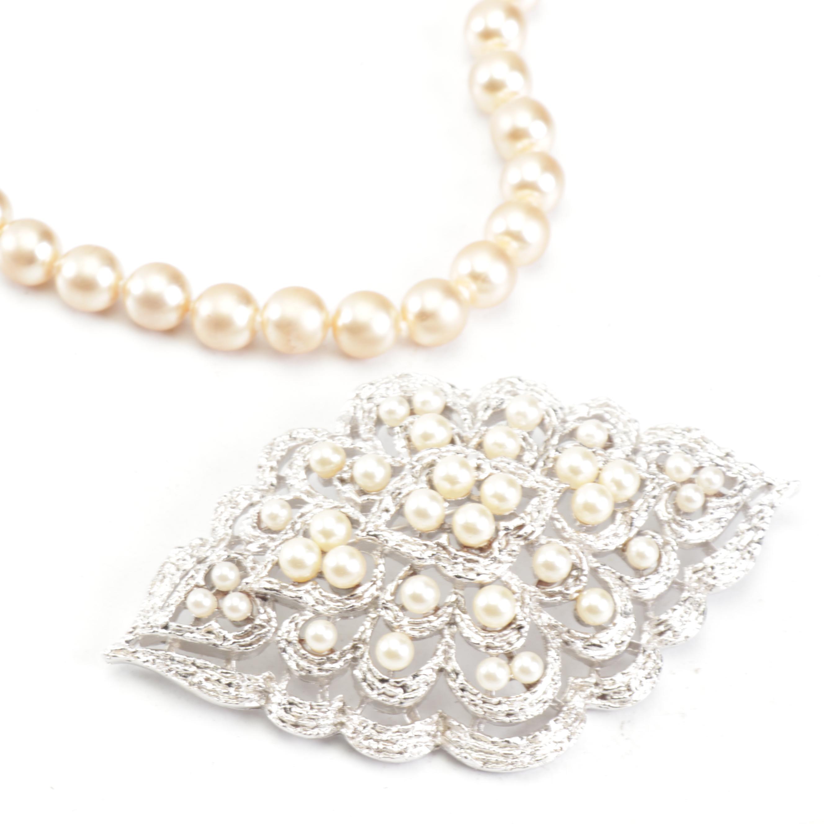 Trifari and Cultra Costume Pearl Jewelry