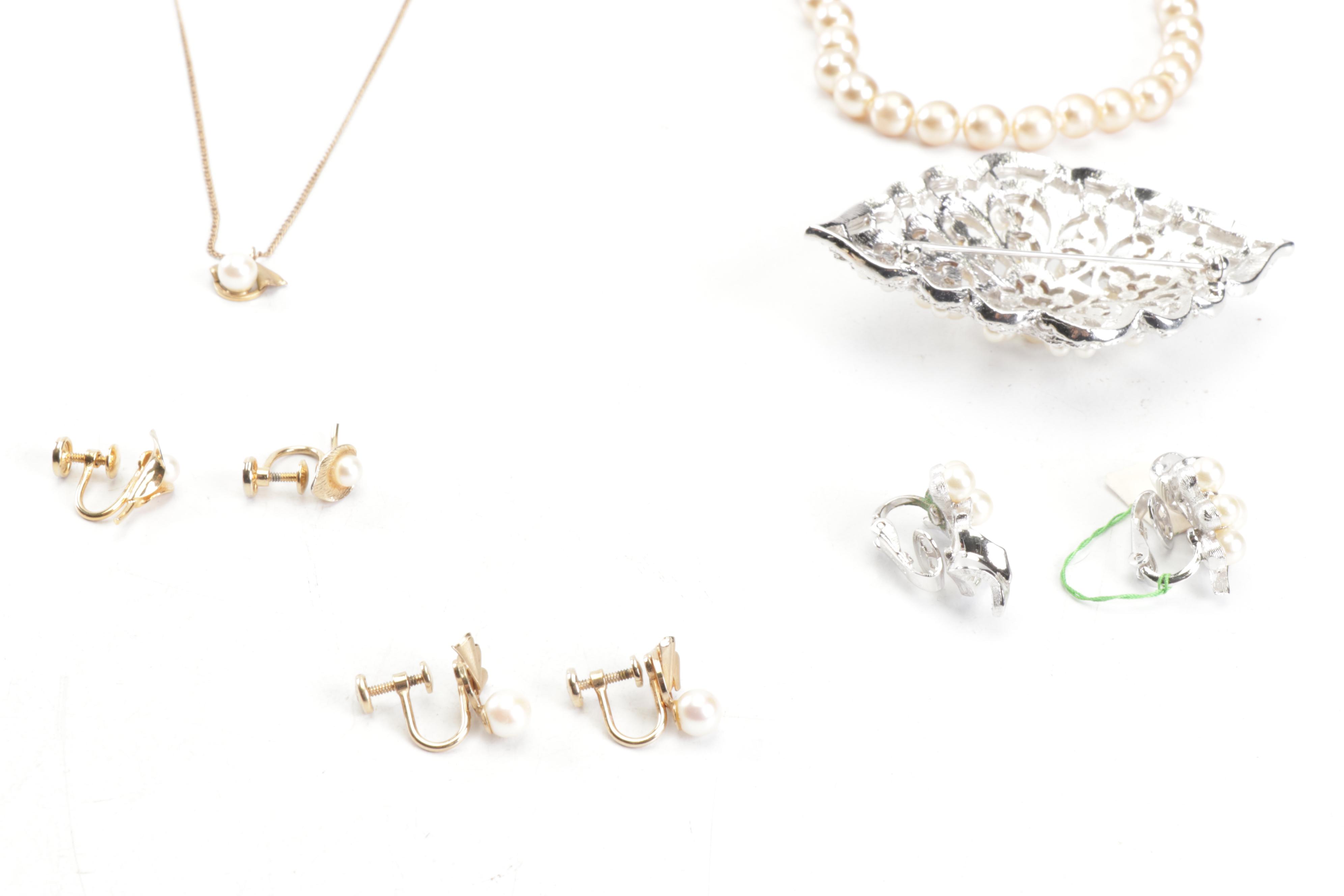 Trifari and Cultra Costume Pearl Jewelry