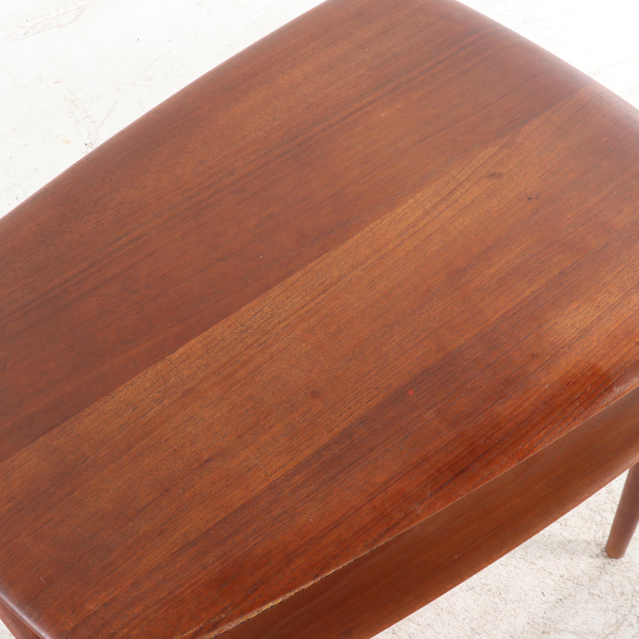 Danish Modern Teak and Cane Side Table, Circa 1970s