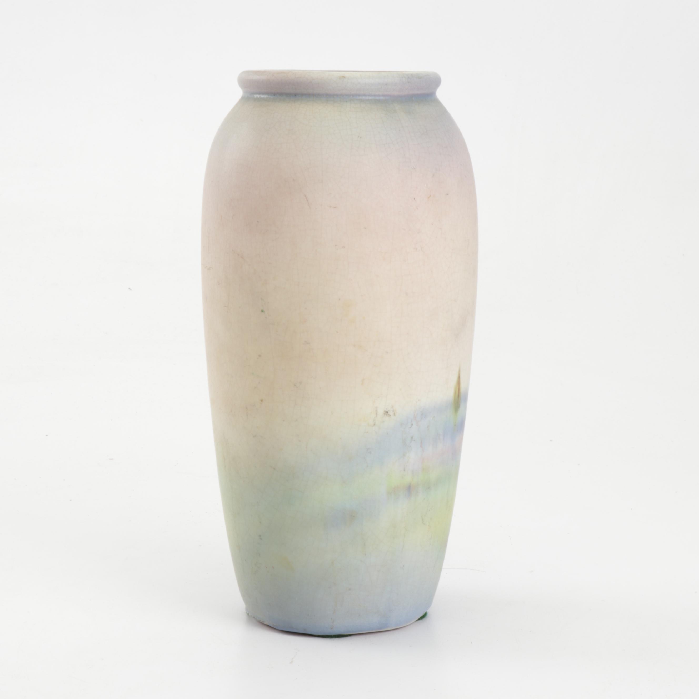 Weller Pottery "Scenic Hudson" Hand-Painted Vase, 1915-1936