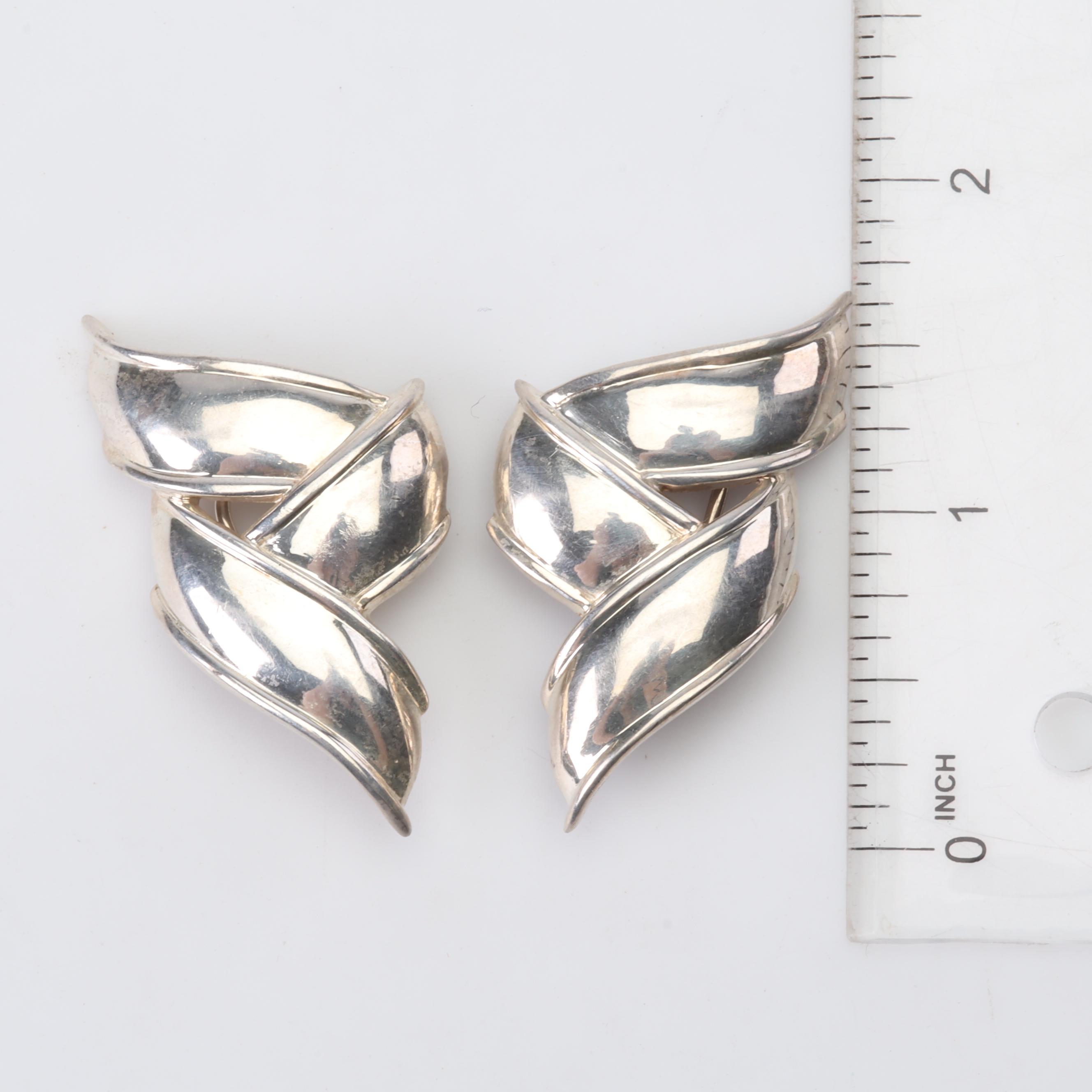 Tiffany & Co Sterling Silver Ribbon Earrings