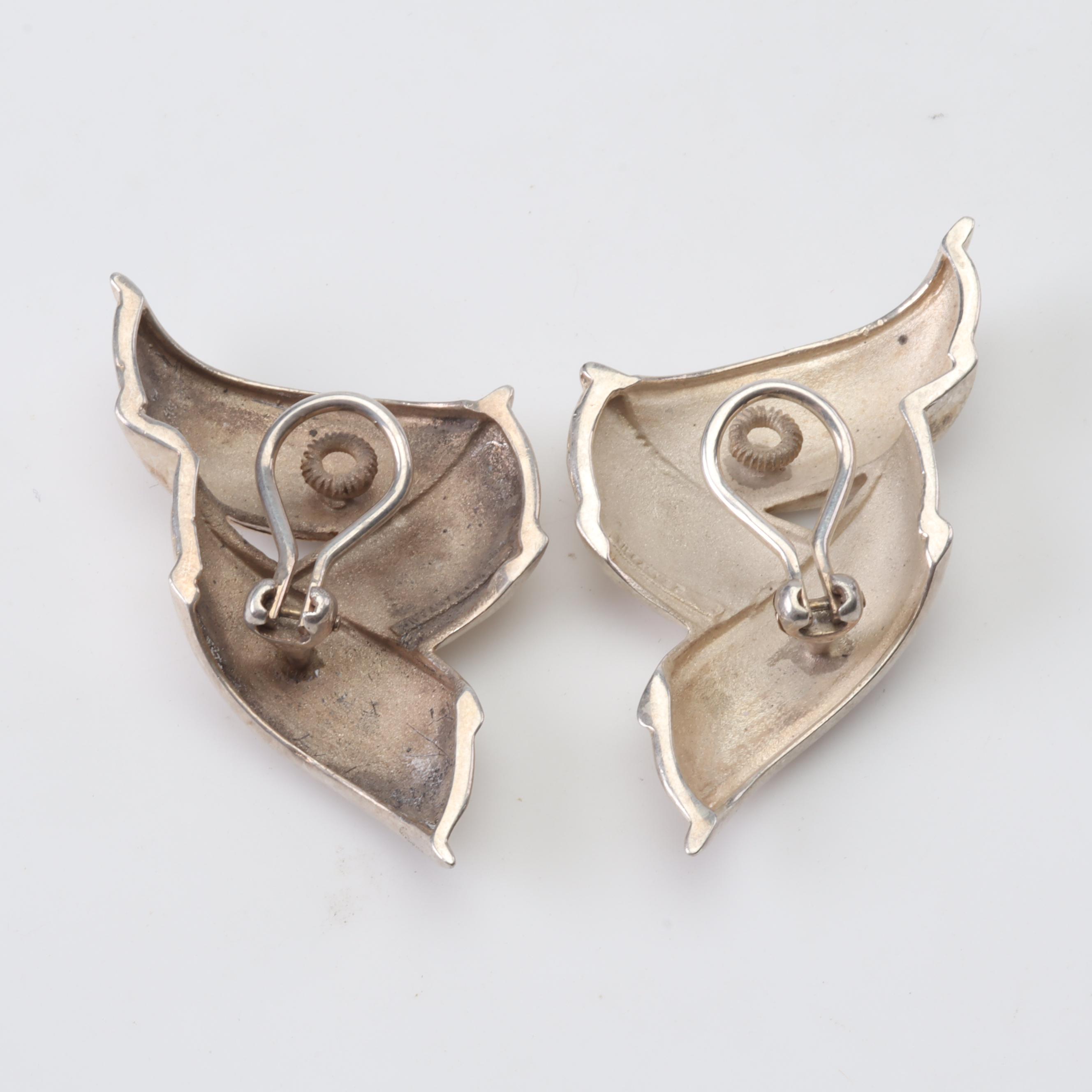 Tiffany & Co Sterling Silver Ribbon Earrings