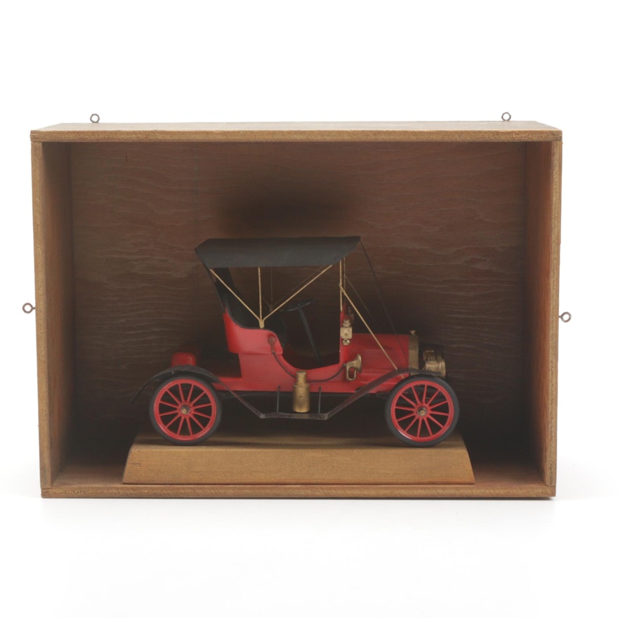 1910 Maxwell Coupe Model Toy Hand Built Automobile in Display Case