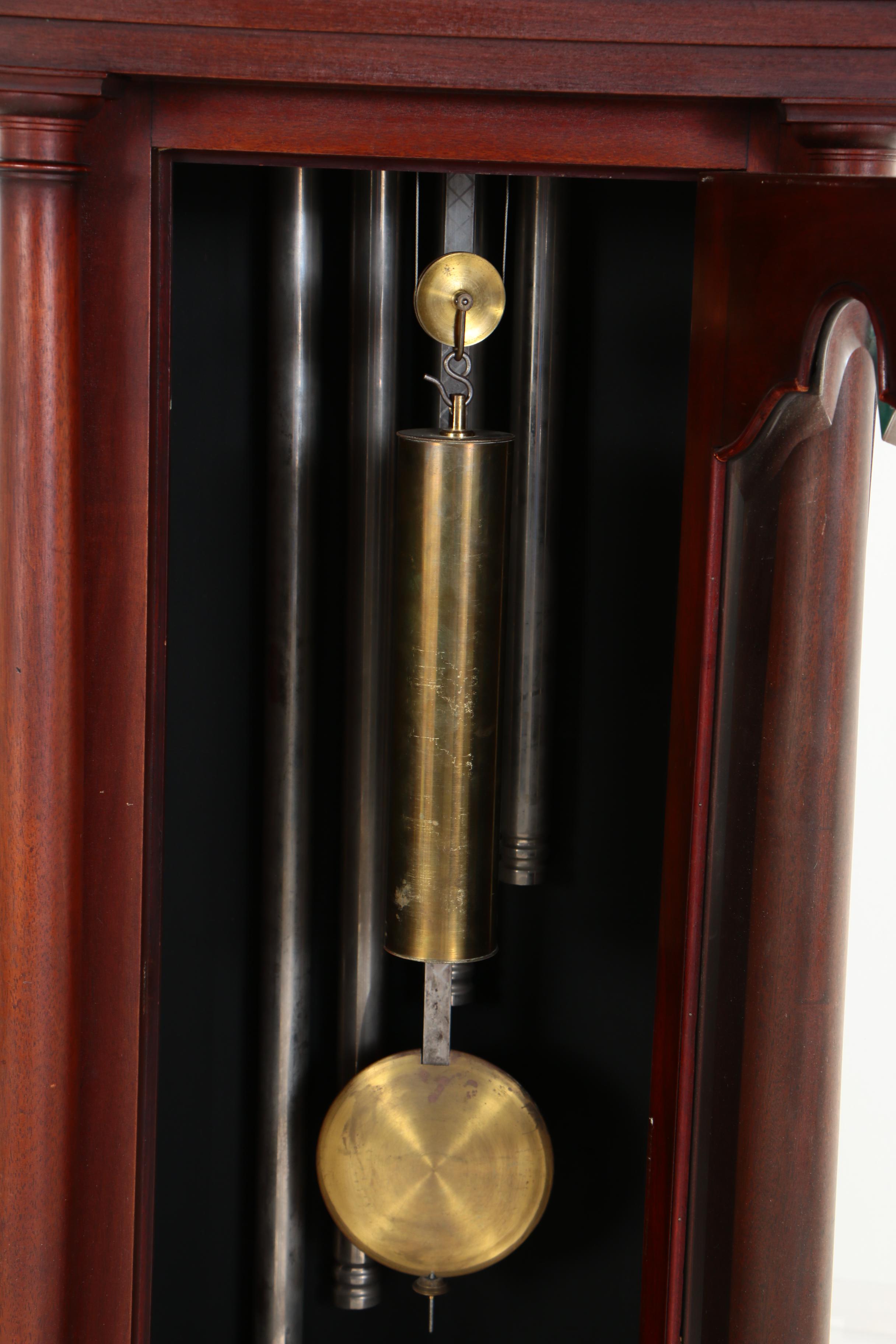 Herschede Hall Clock Co., Mahogany Tall Case Clock, Early 20th Century