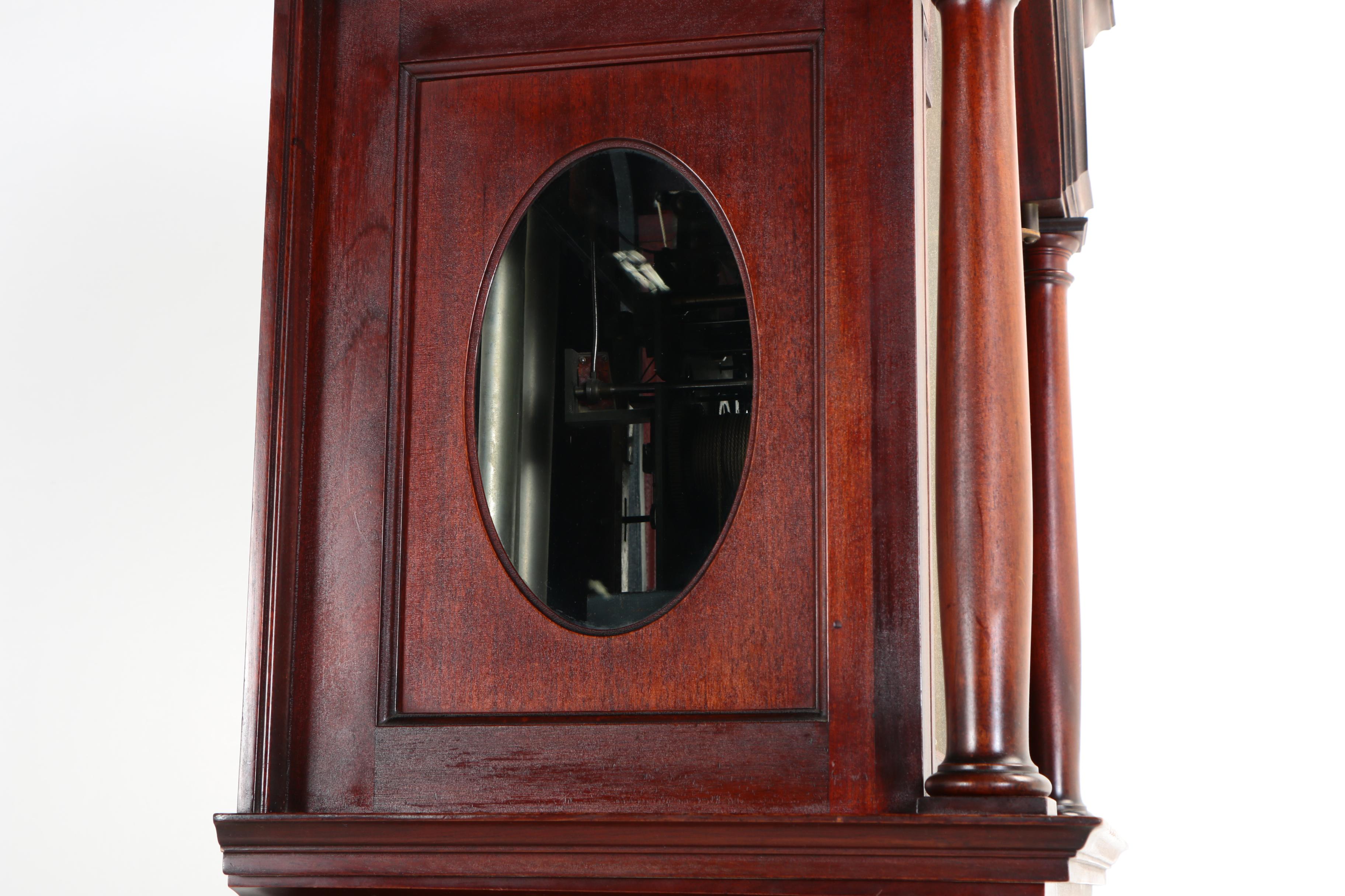 Herschede Hall Clock Co., Mahogany Tall Case Clock, Early 20th Century