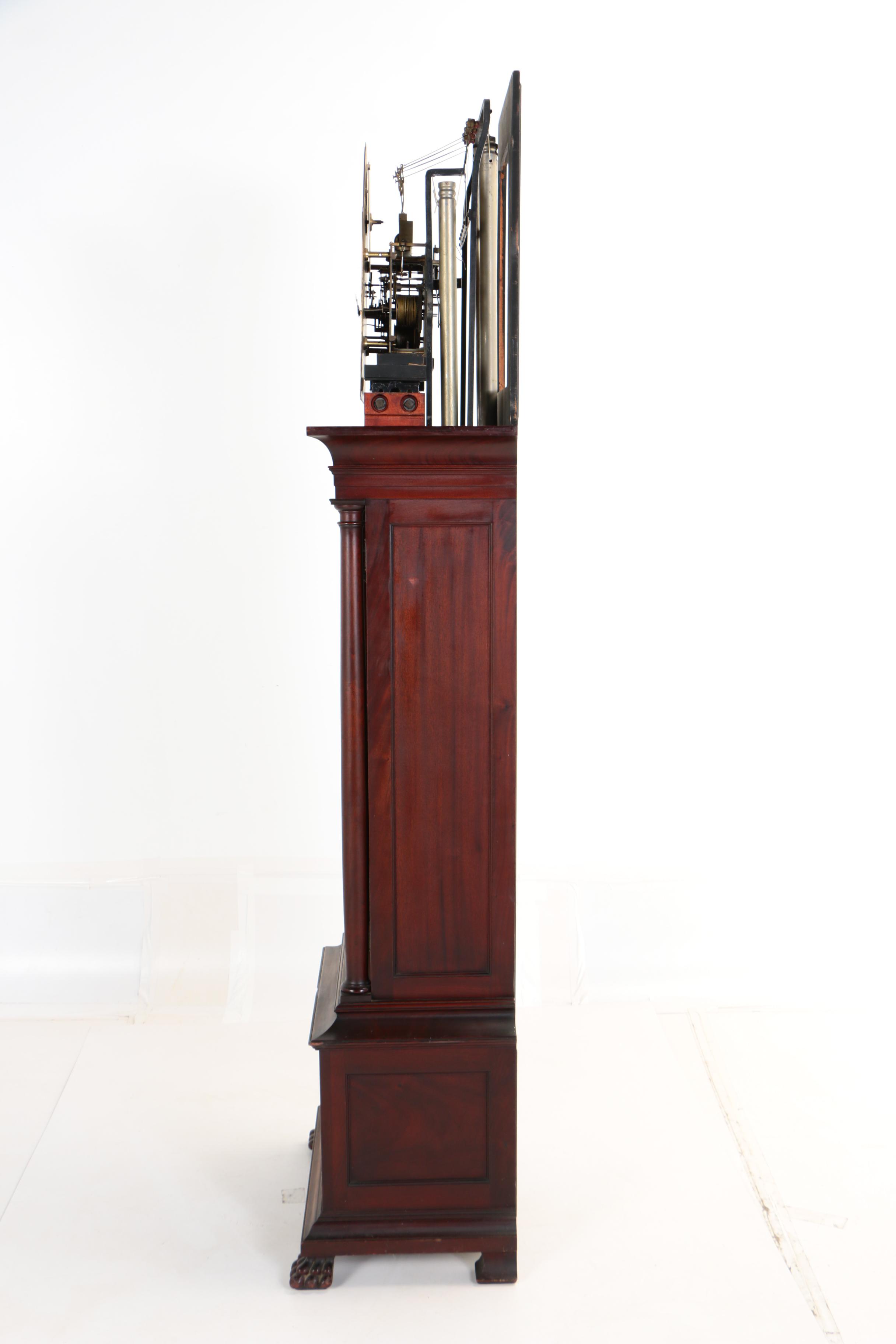 Herschede Hall Clock Co., Mahogany Tall Case Clock, Early 20th Century