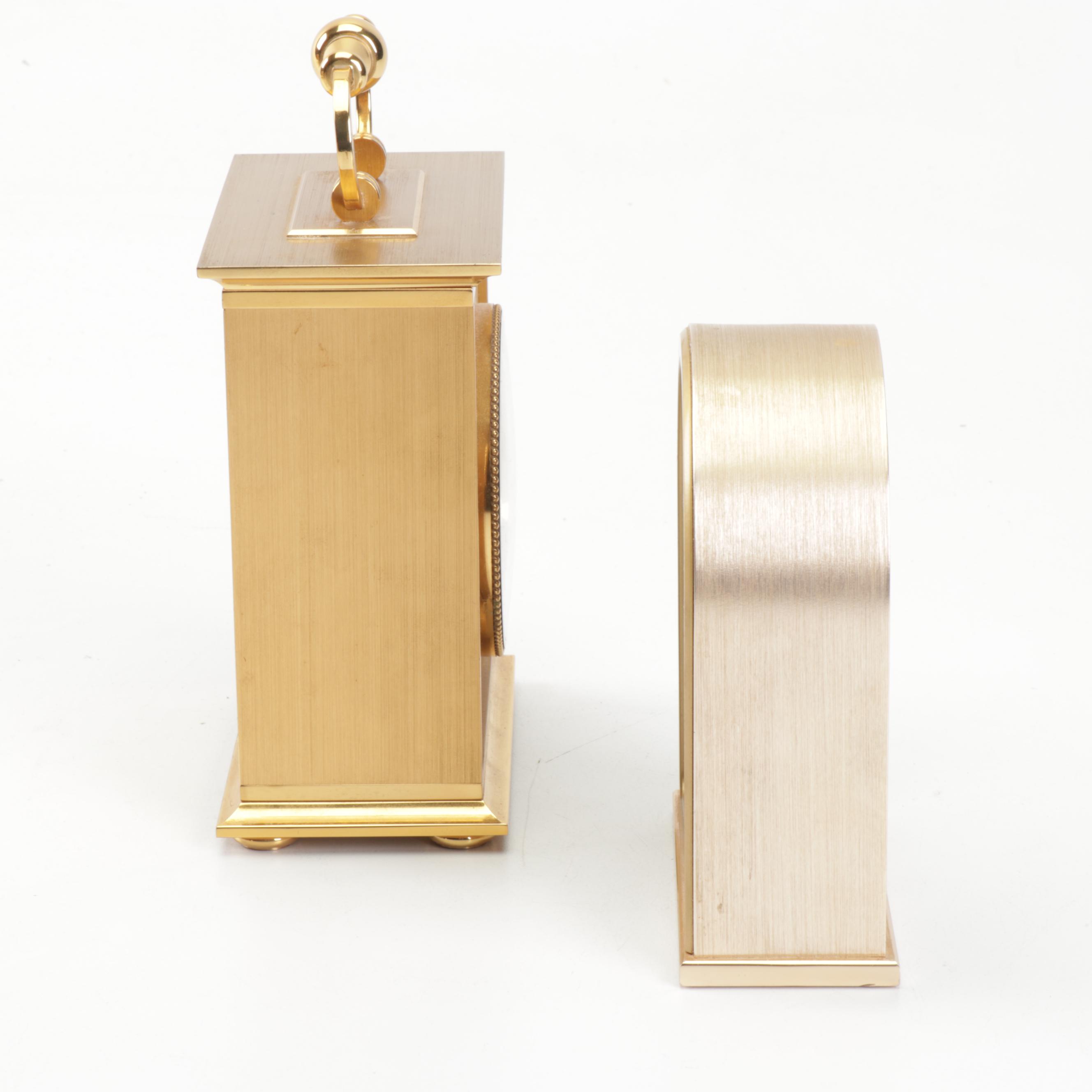 Contemporary Hamilton Swiss Made Carriage Clock and Seiko Chime Alarm Clock