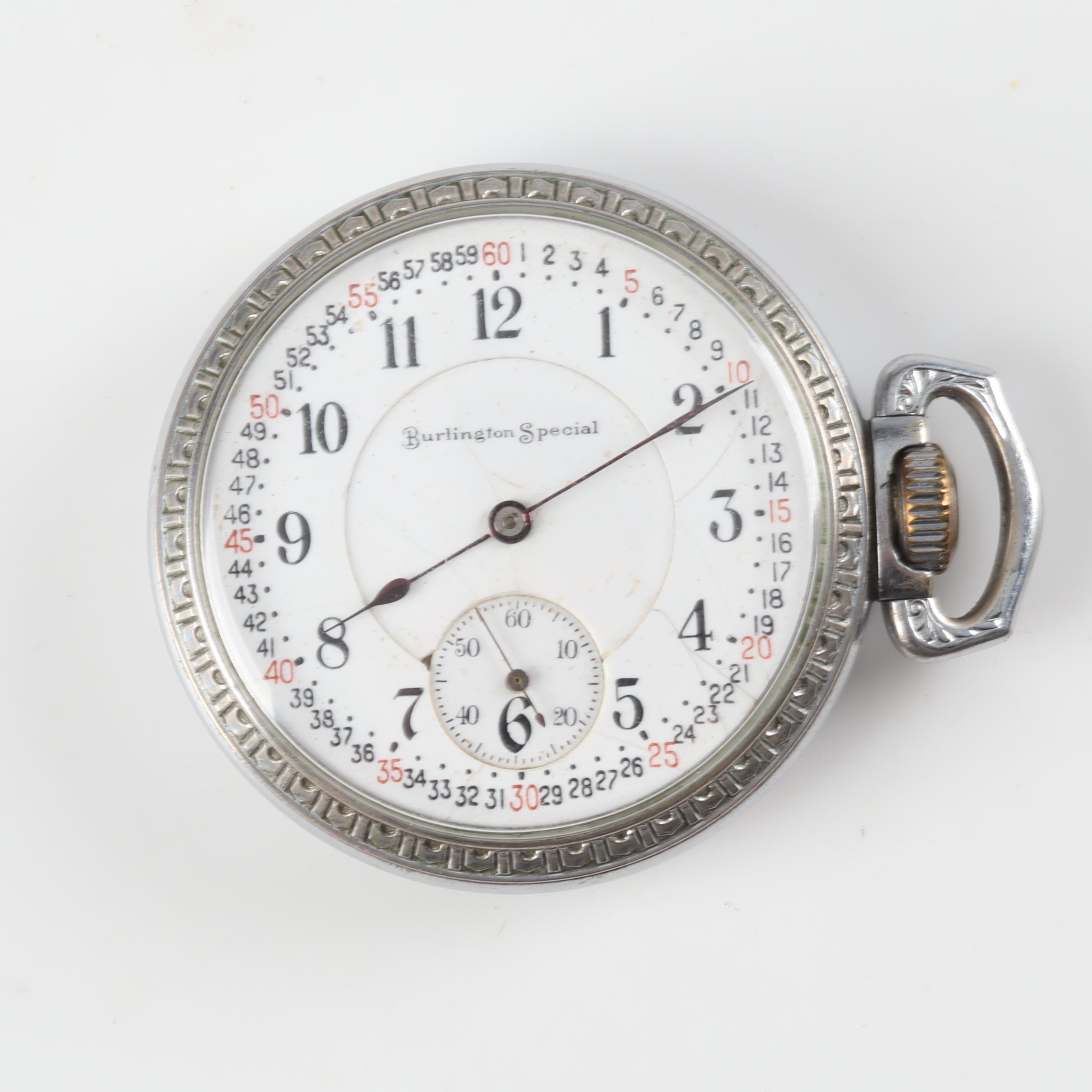 Burlington Watch Company "Burlington Special" Vintage 50MM Pocket Watch