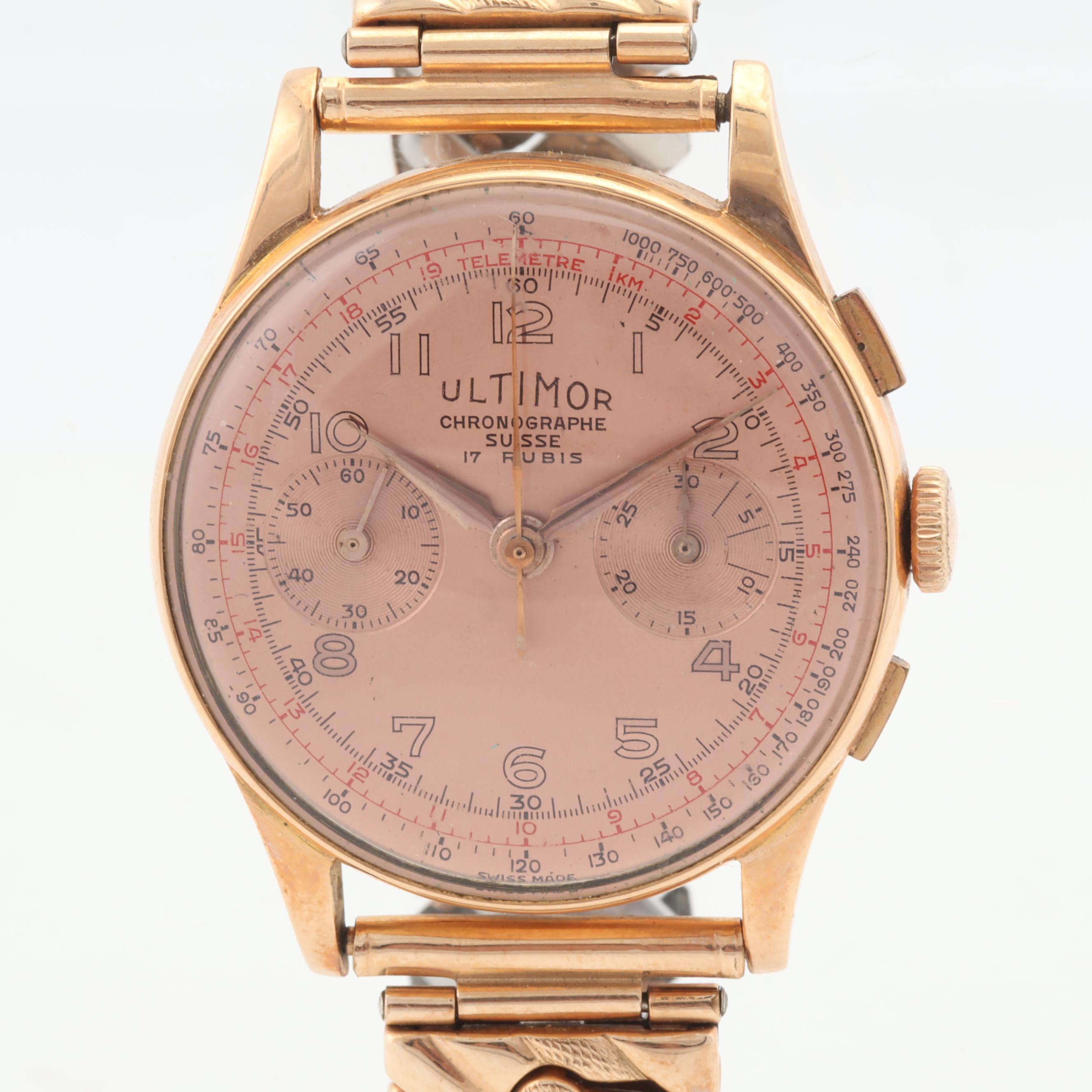 Ultimor Chronographe 18K Rose Gold Case Watch