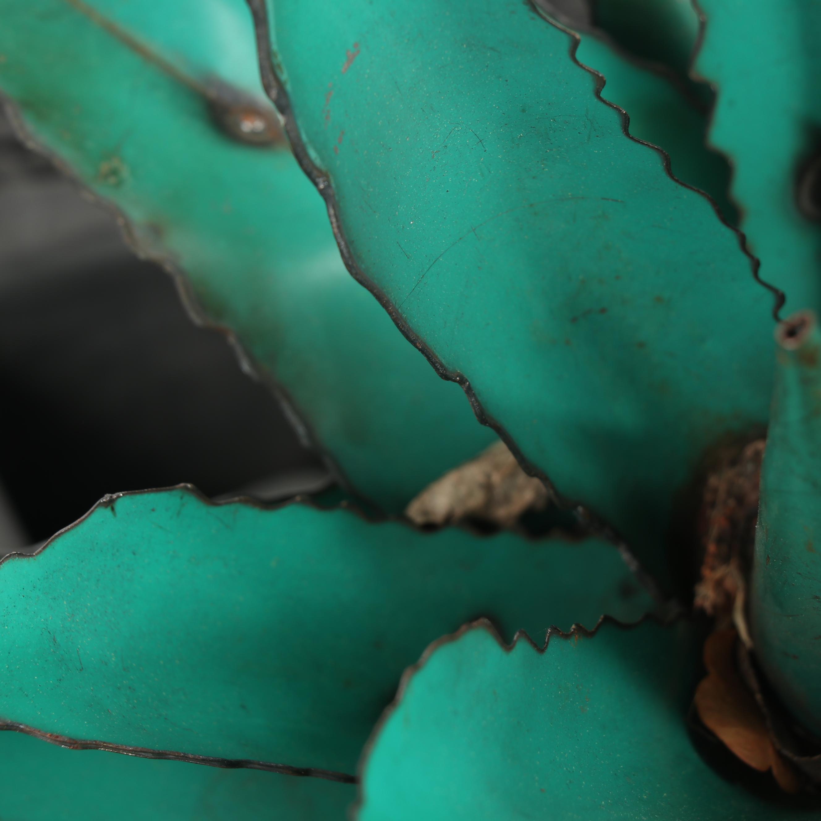 Contemporary Metal Agave Plants with Woven Planters