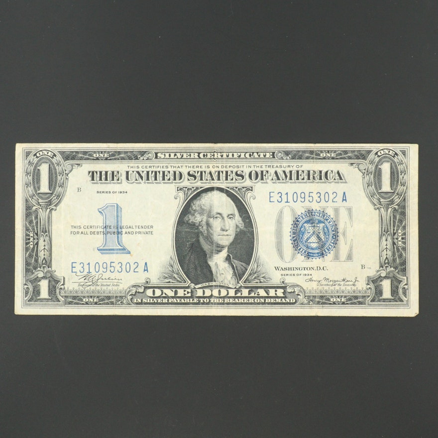 Series of 1934 U.S. $1 Silver Cerificate