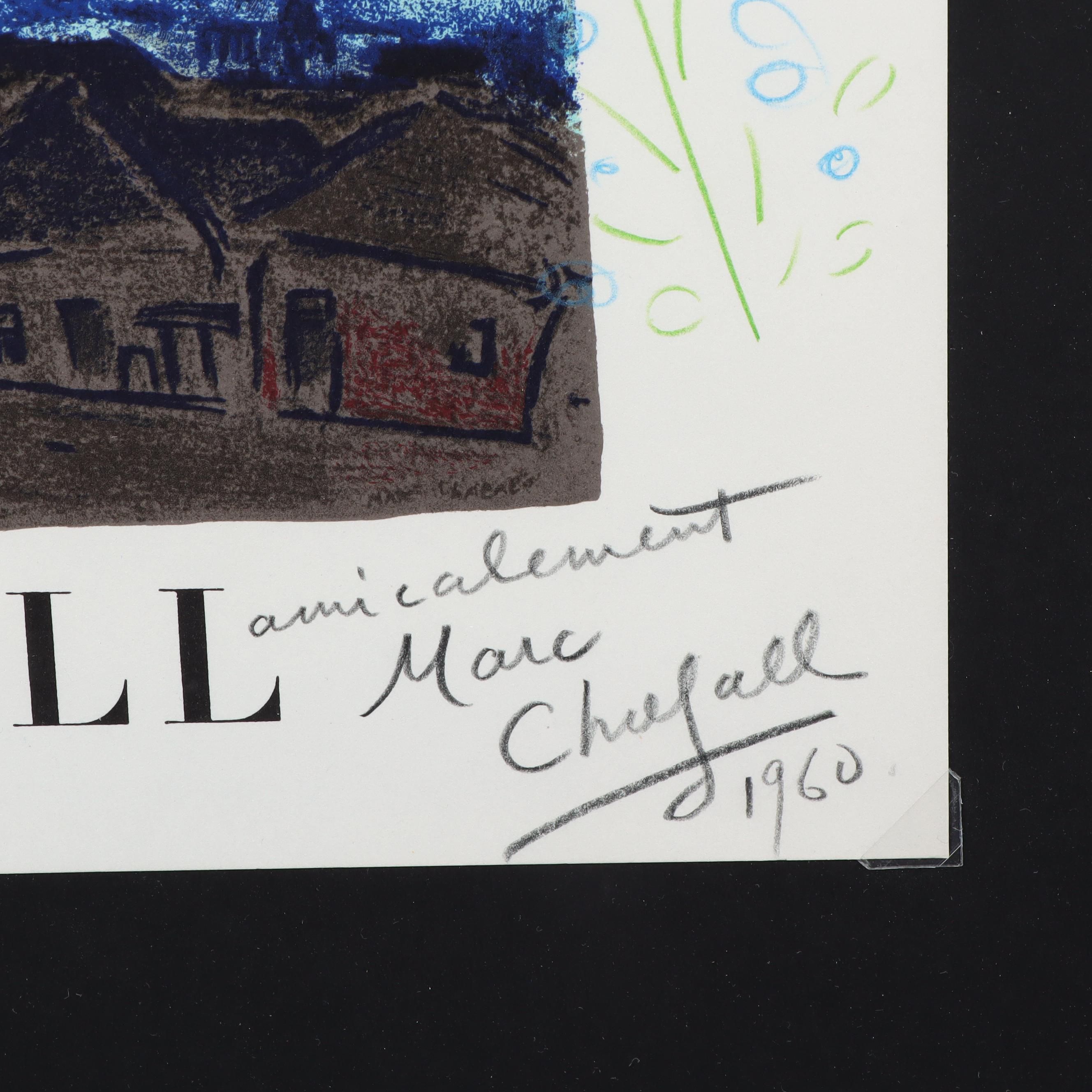 Marc Chagall Embellished Lithograph Cover for "Derrière le Miroir"