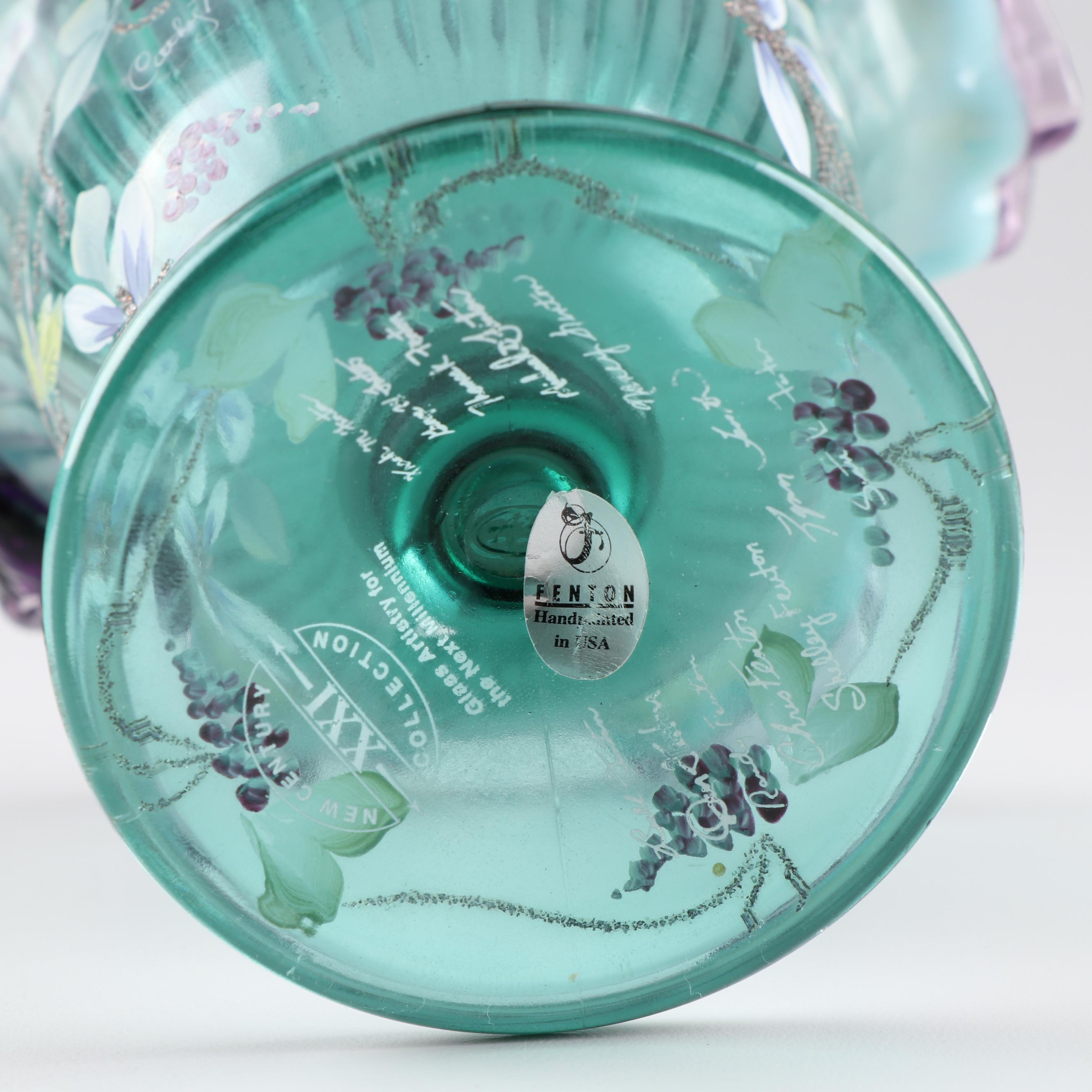 Fenton Art Glass Signed "New Century Collection" Glass Basket