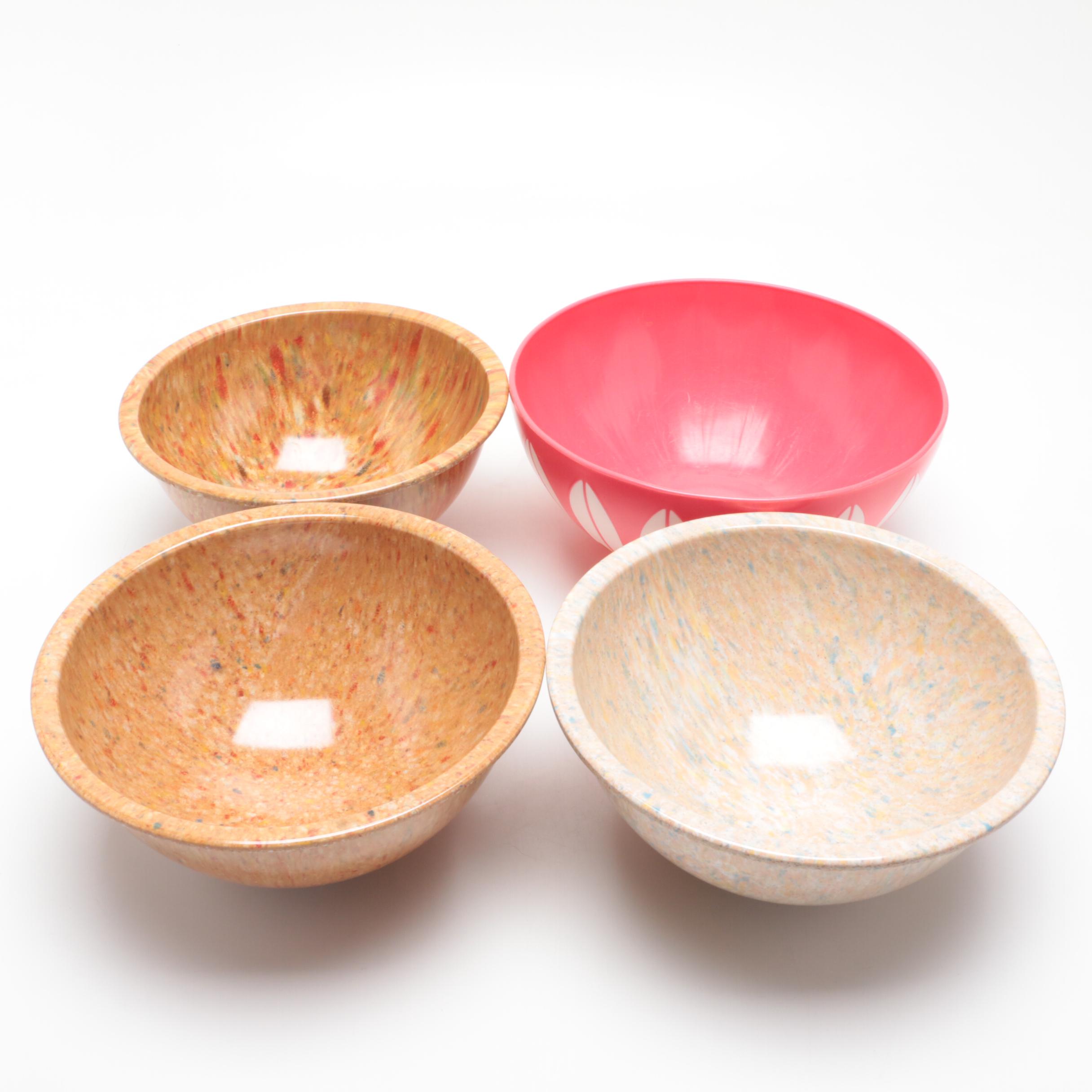 Texas Ware Melamine Confetti Mixing Bowls with Deka Lotus Bowl