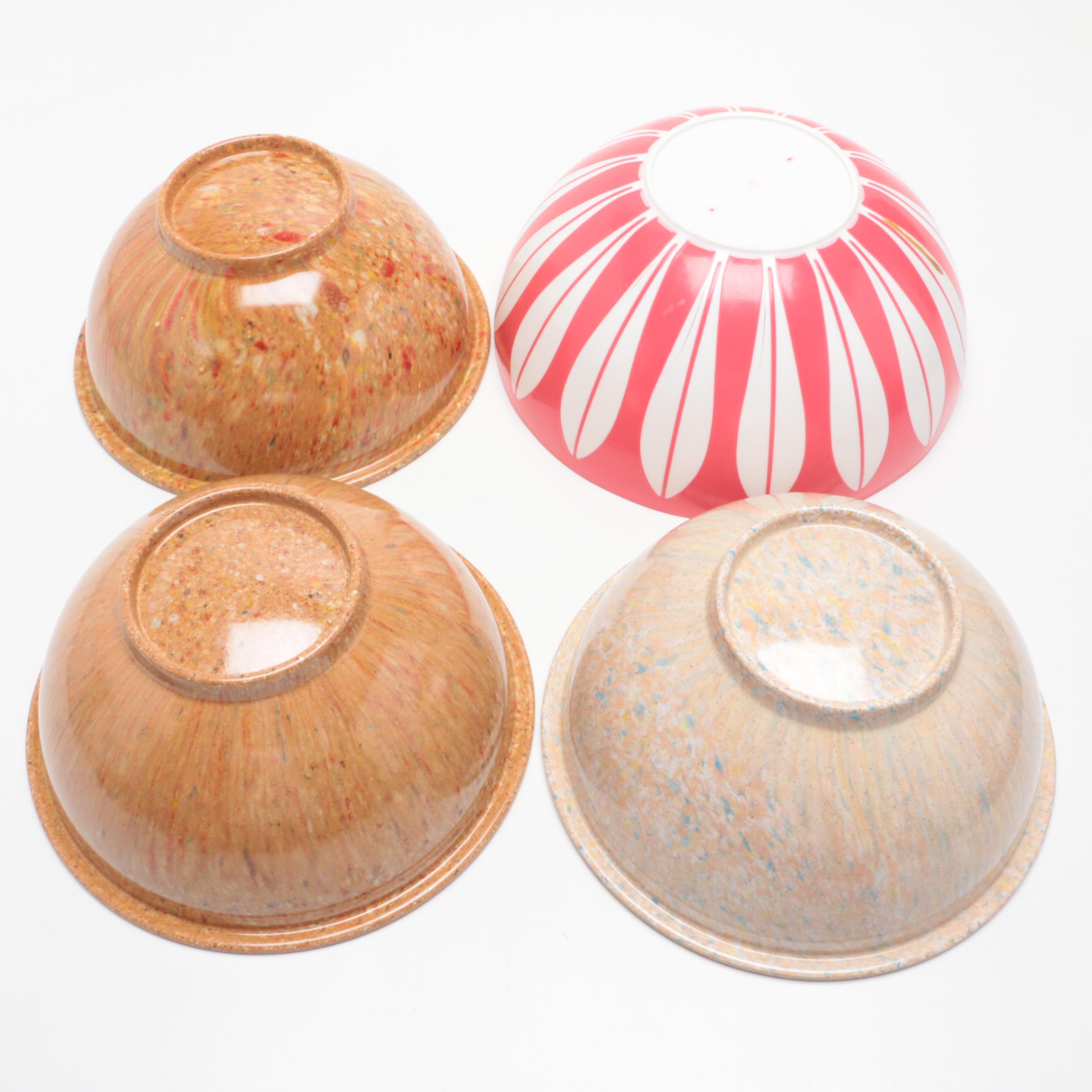 Texas Ware Melamine Confetti Mixing Bowls with Deka Lotus Bowl