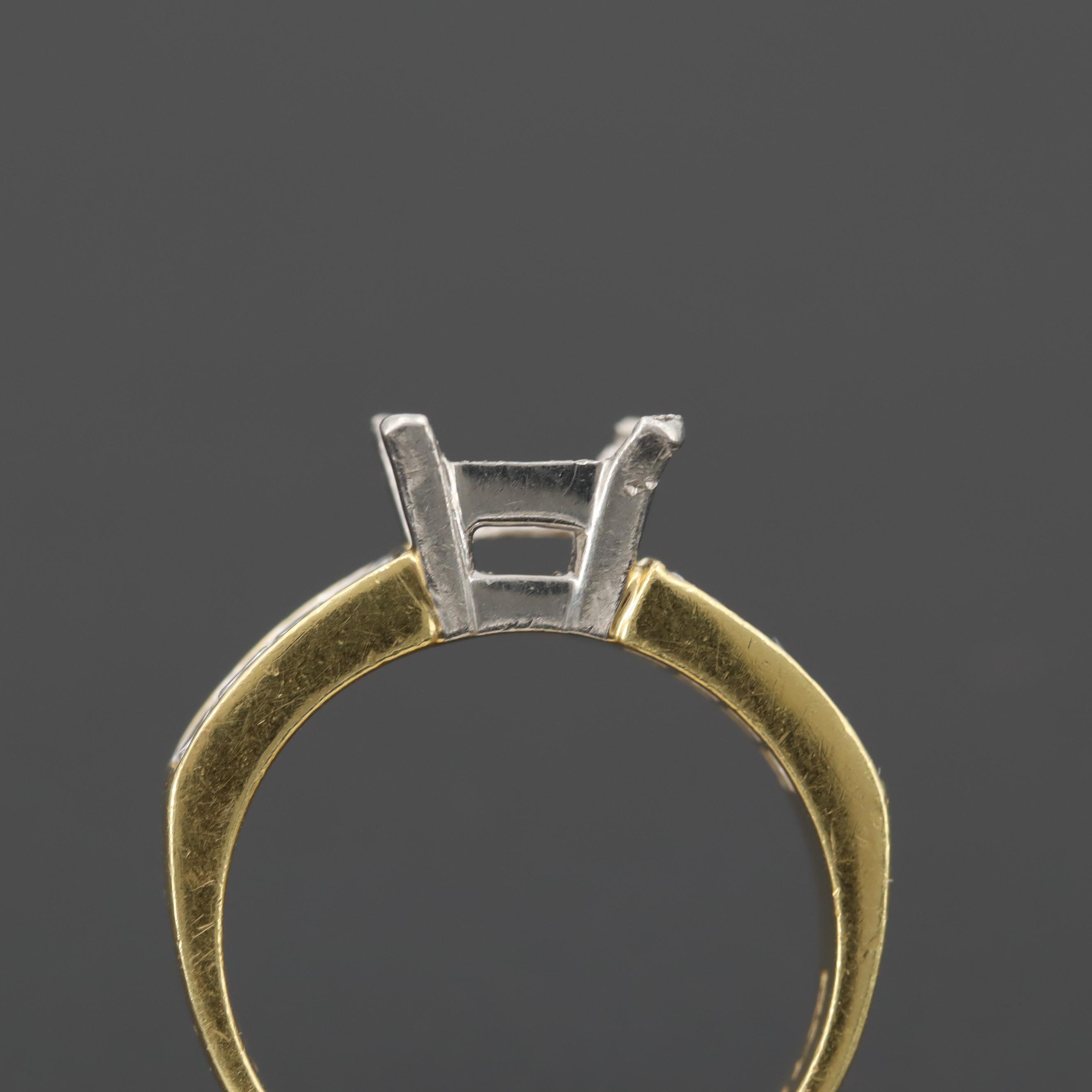18K Yellow Gold Diamond Semi Mount Ring