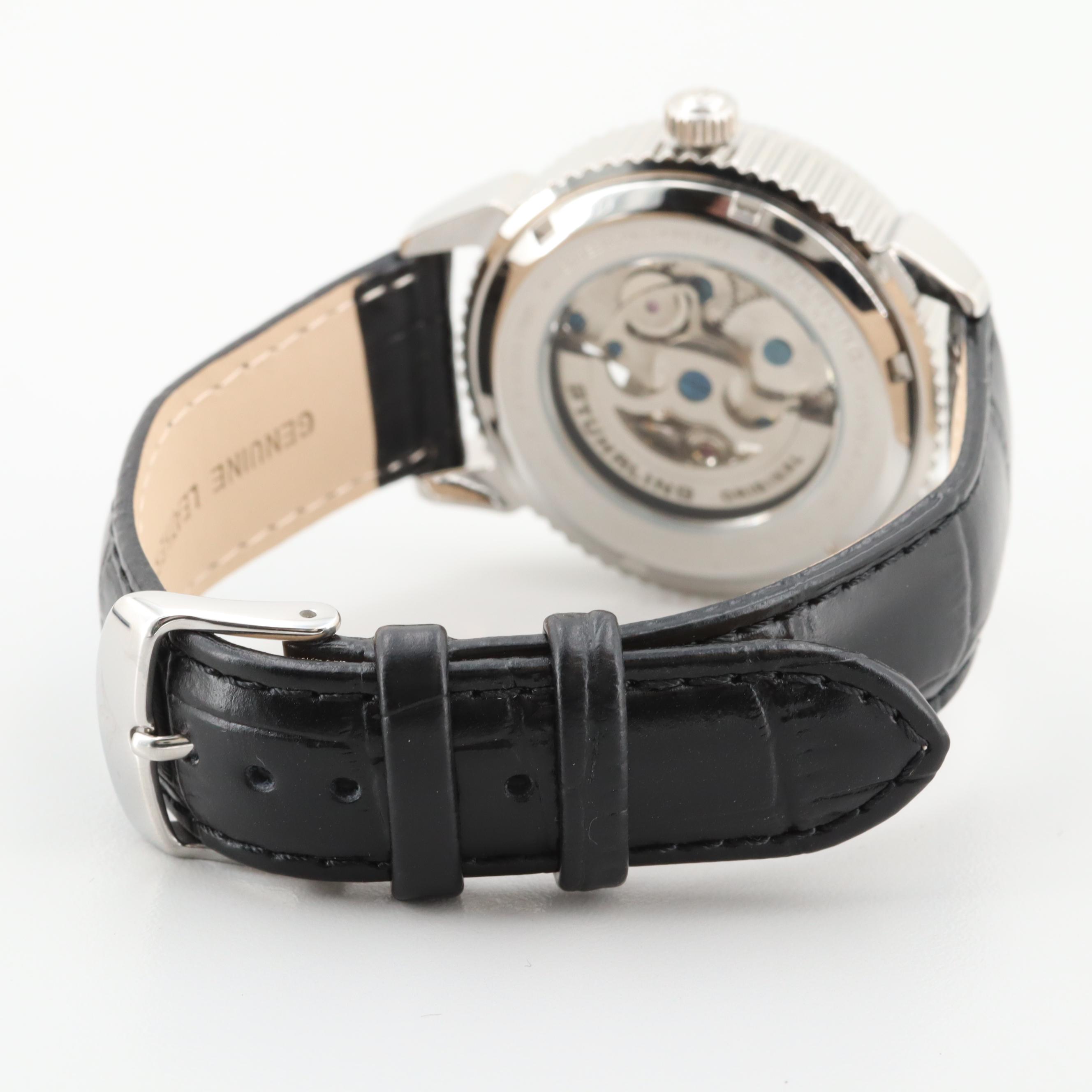 Stuhrling Skeleton Dial Stainless Steel Automatic Watch